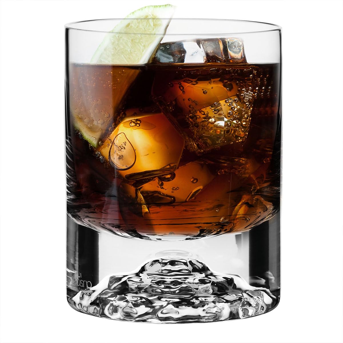 KROSNO Szklanki do whisky i szkockiej | Komplet 2 x 300 ml | Kolekcja Perfect Serve | Produkcja ręczna | Efektowne tłoczenie, Grube dno | Na prezent | Bezołowiowe szkło kryształowe | Mycie ręczne