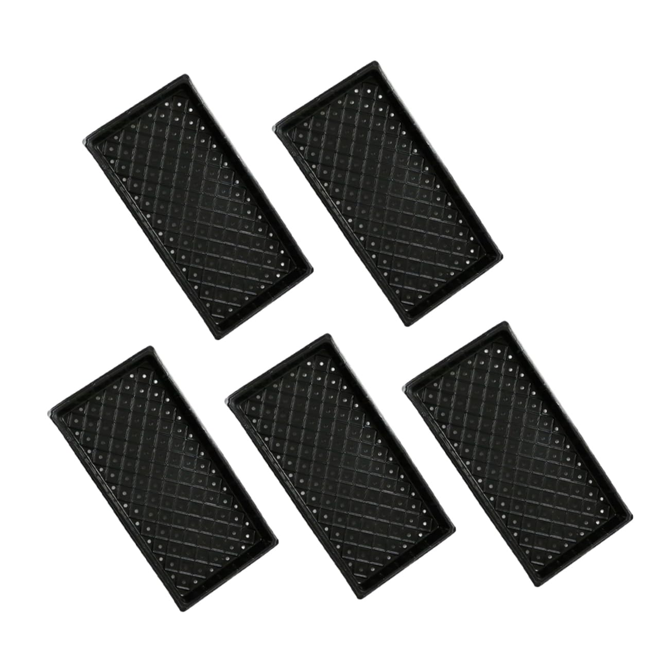 Abaodam Plateau de Semis PVC Noir Lot de 5, Respirant, Réutilisable
