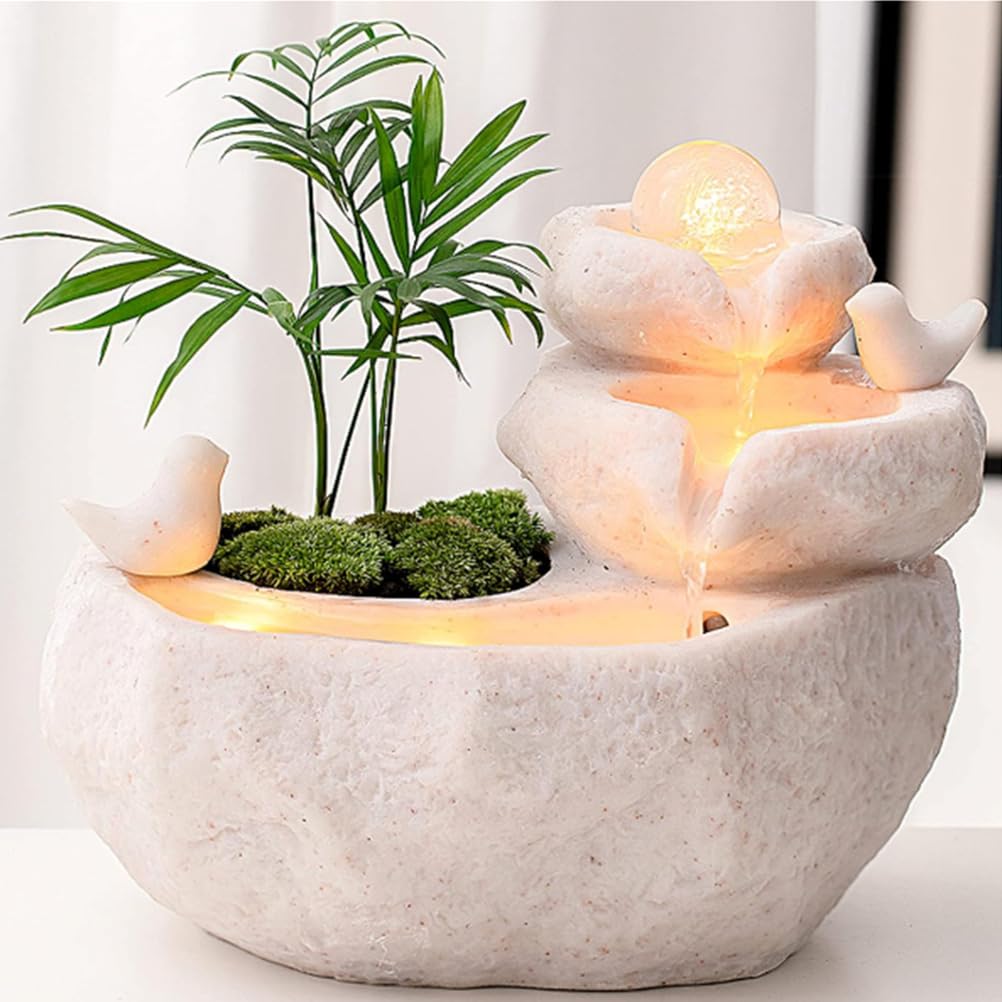 Indoor Fountain Resin Feng Shui Bonsai Decoration – Desktop Ornaments for Living Room, Home Interior Decor Craft