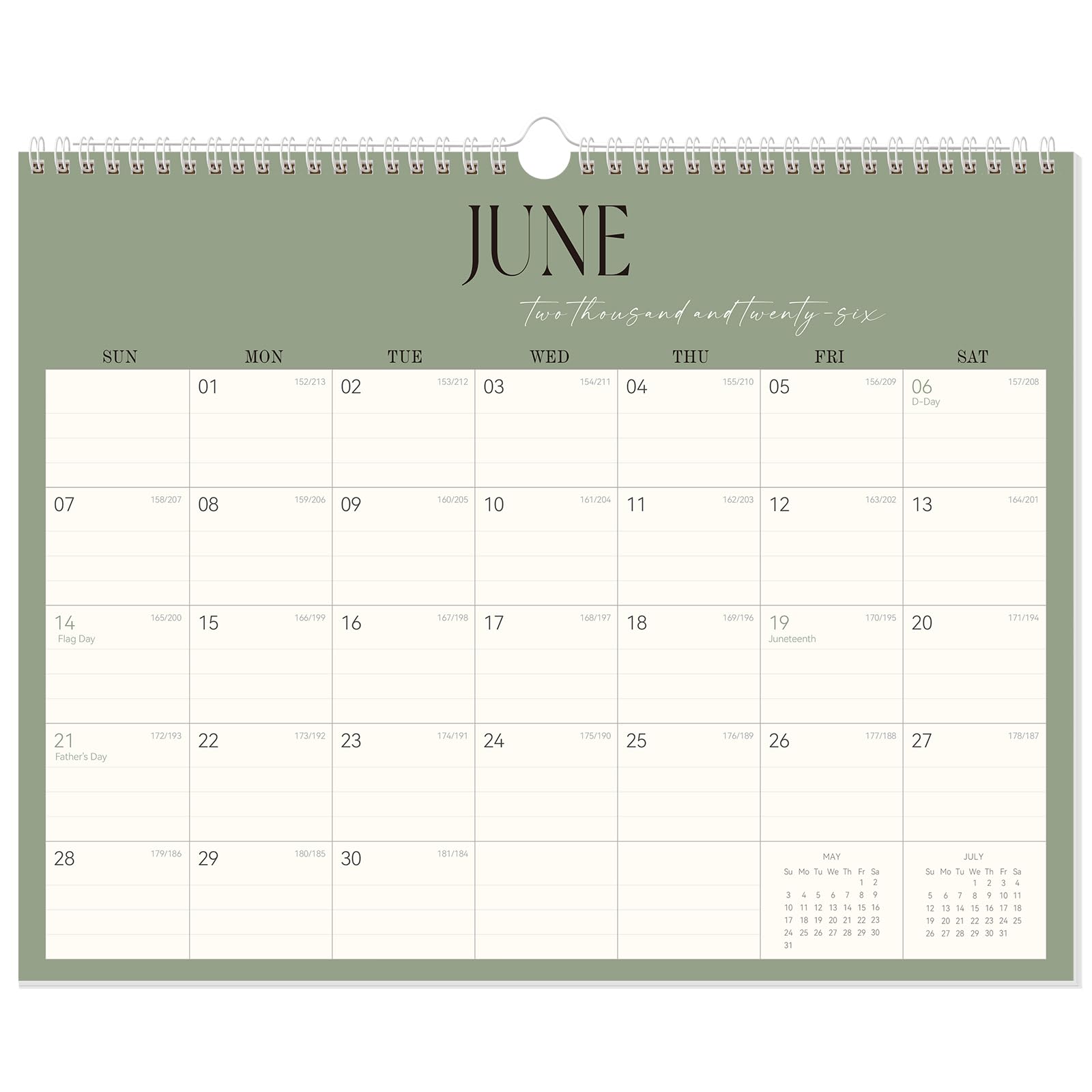 Desk Calendar 2026-2027, 19-Month Hanging Desk/Wall Calendar From 2026 Jun-2027 Dec., 14" X 11" Monthly Planner With Thick Paper Spiral Bound For Office Home School Organizing & Planning