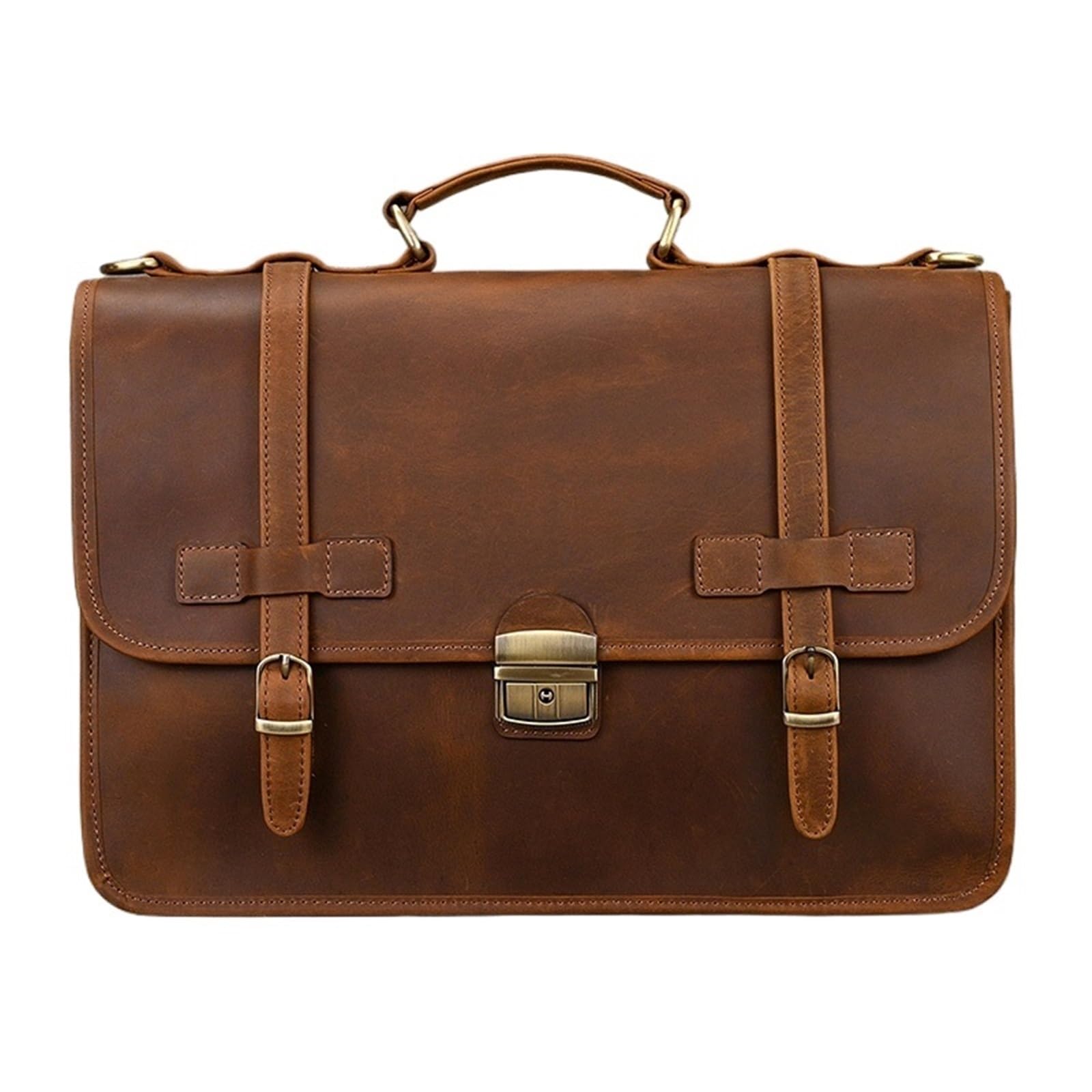 Maletin Cuero Maletín de cuero for hombre, bolso de negocios de cuero genuino, bolso de cuero marrón for portátil.