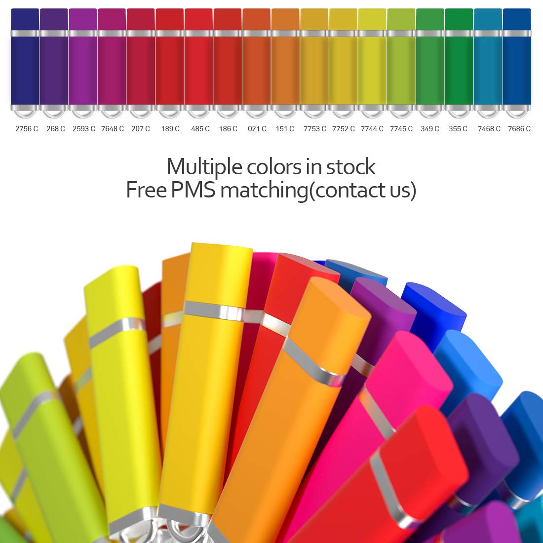 Individuell Bedruckte USB Stick 512MB Werbeartikel Memory Stick mit Aufgedruckten Bildern, Logo, Text – 25 Stück Weiß
