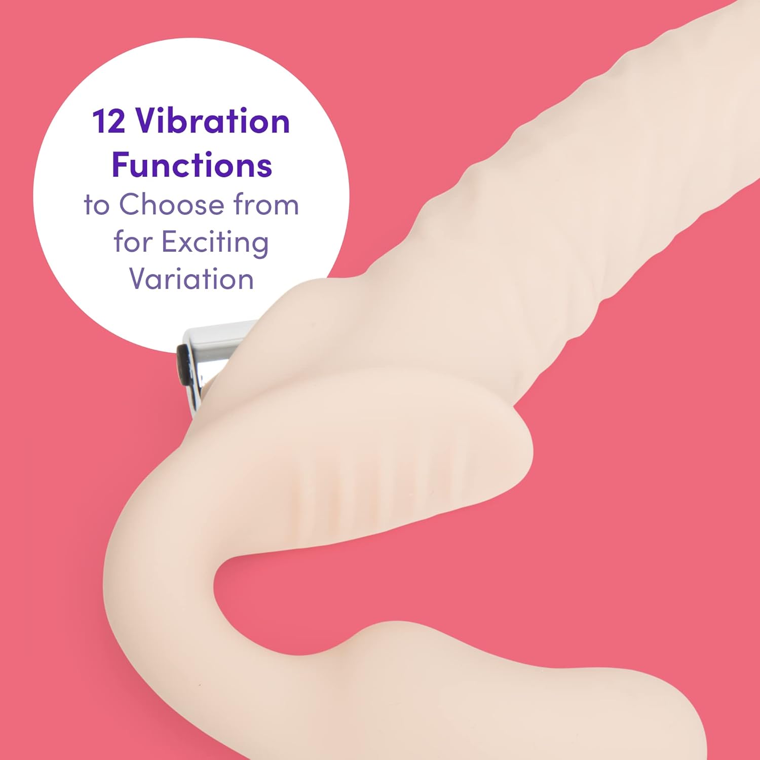 Lovehoney Lifelike Lover Luxe Strapless Strap On Vibrating Dildo - 9 Inch Silicone Realistic Dildo for Women - 12 Vibration Modes - Adult Sex Toy - Rechargeable & Waterproof - Flesh Pink