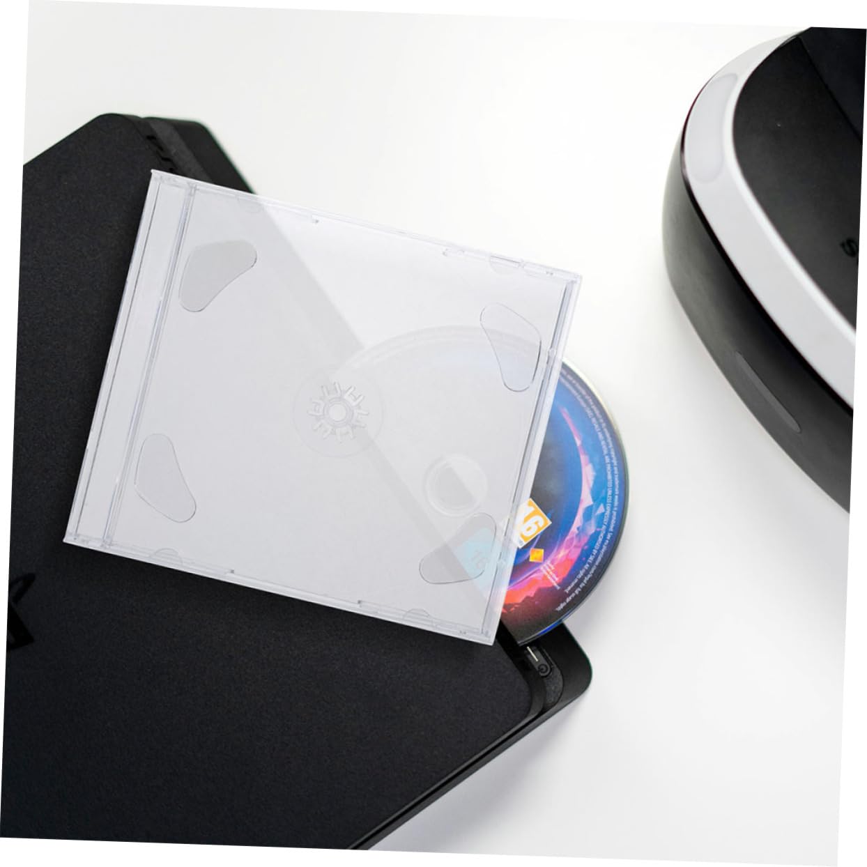 Raccoglitore CD in Polistirene, Custodia Trasparente per 10 Pezzi, Protegge Dai Graffi, Facile da Aprire e Chiudere, per Casa e Viaggio
