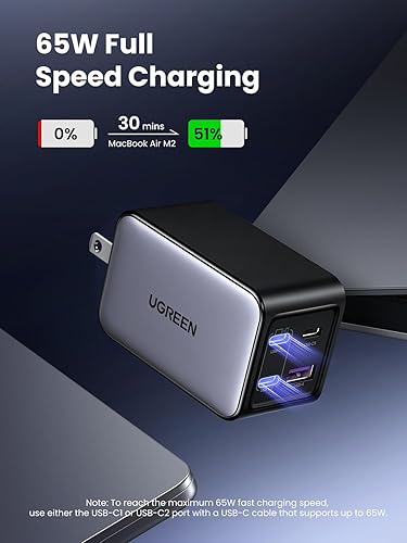 Miniatura 2 de UGREEN Nexode - Cargador de pared USB C de 65 W, cargador rápido tipo C de 4 puertos compatible con MacBook ProAir, iPhone 171615 Series, Galaxy