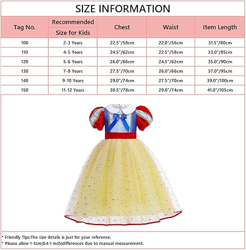 Miniatura 7 de Vestido de cumpleaños de princesa para niñas, disfraz blanco como la nieve, Halloween, Navidad, disfraces de fiesta de cosplay con accesorios