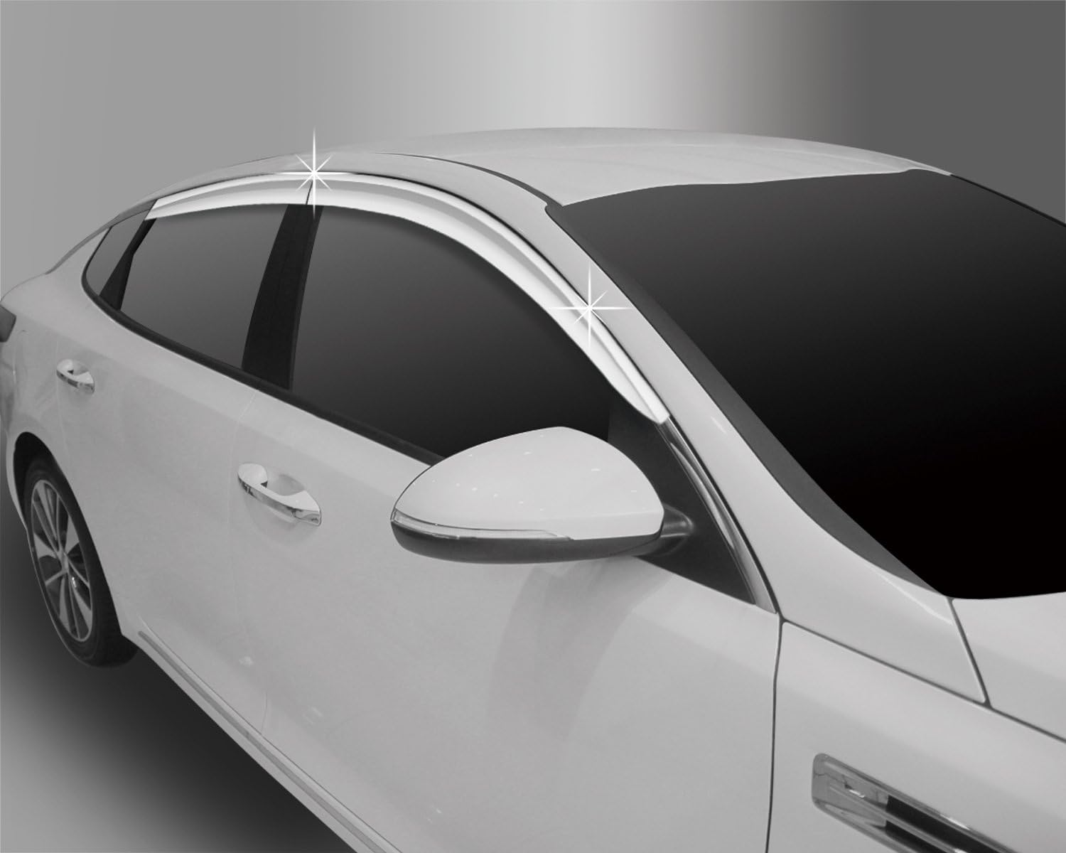 AUTOCLOVER Chrome Window Visor Sun Rain Vent Guard 4p for 2019 KIA Optima