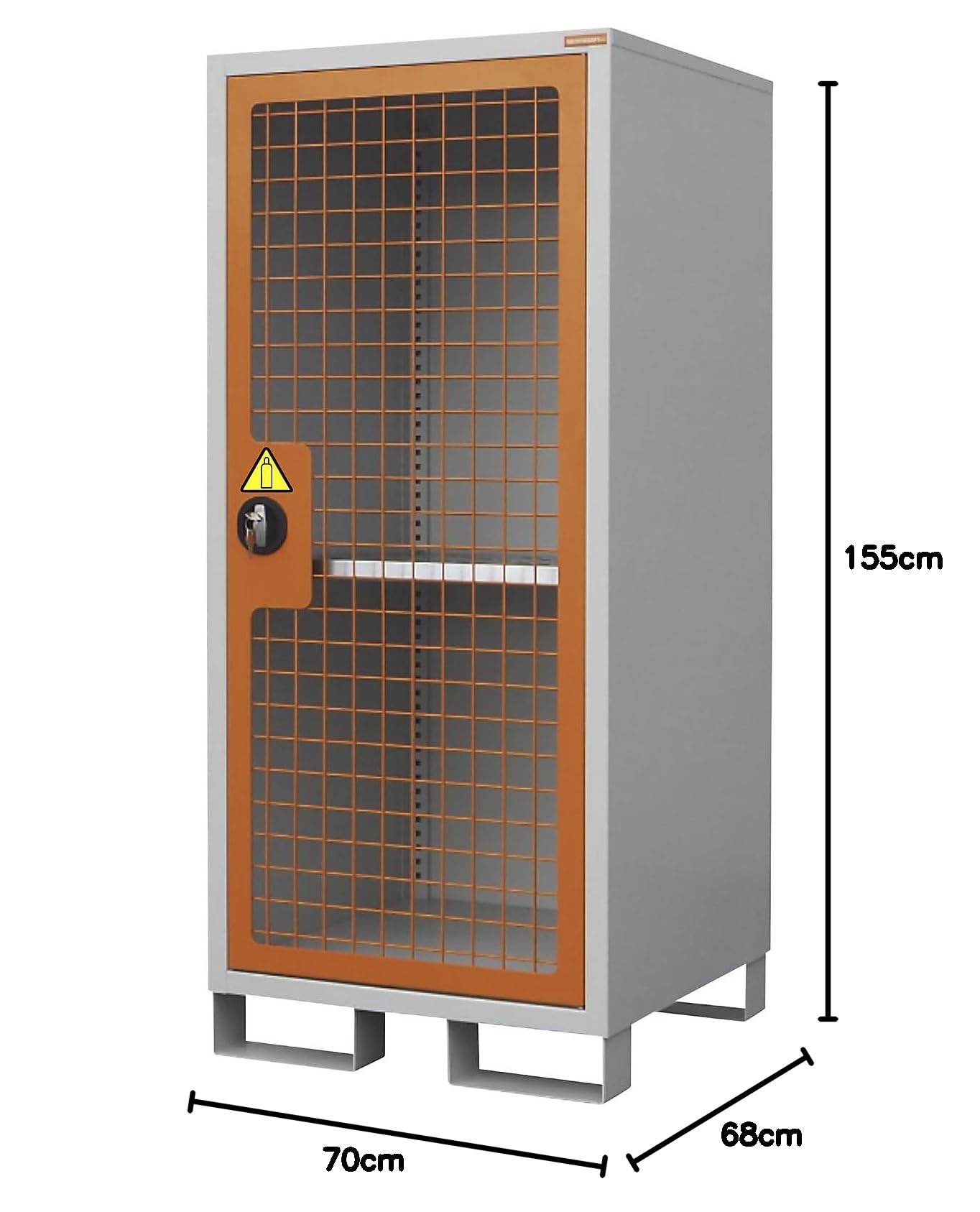 EUROKRAFT basic | Armadio per bombole di gas | a 1 anta | alt x largh x prof 1550 x 680 x 680 mm