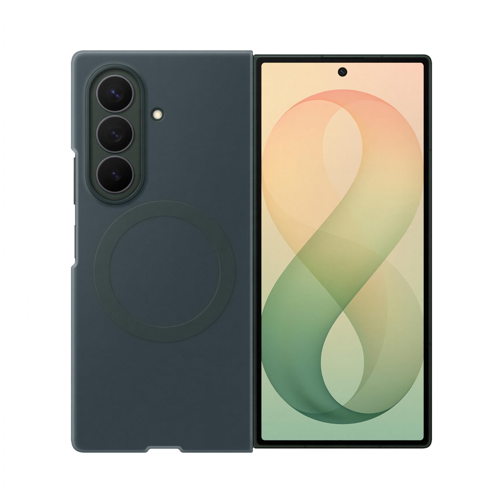Samsung Silicone Magnet Case per Galaxy Z Fold8 Ultra, Techno Green | Cover Magnetica Colorata, 2 Pellicole Schermo Anteriore Incluse, Silicone Morbido, Con Tecnologia Magnetic Power Profile