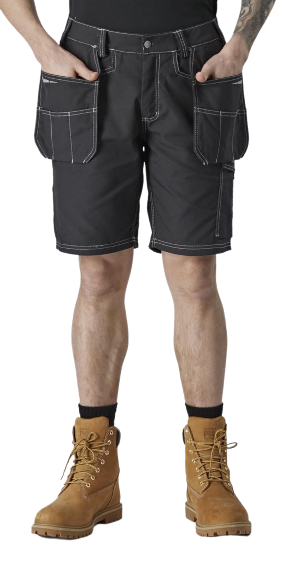 Dickies Workwear - Shorts for Men, Eisenhower Extreme, Elasticated Waist, Black, 30W