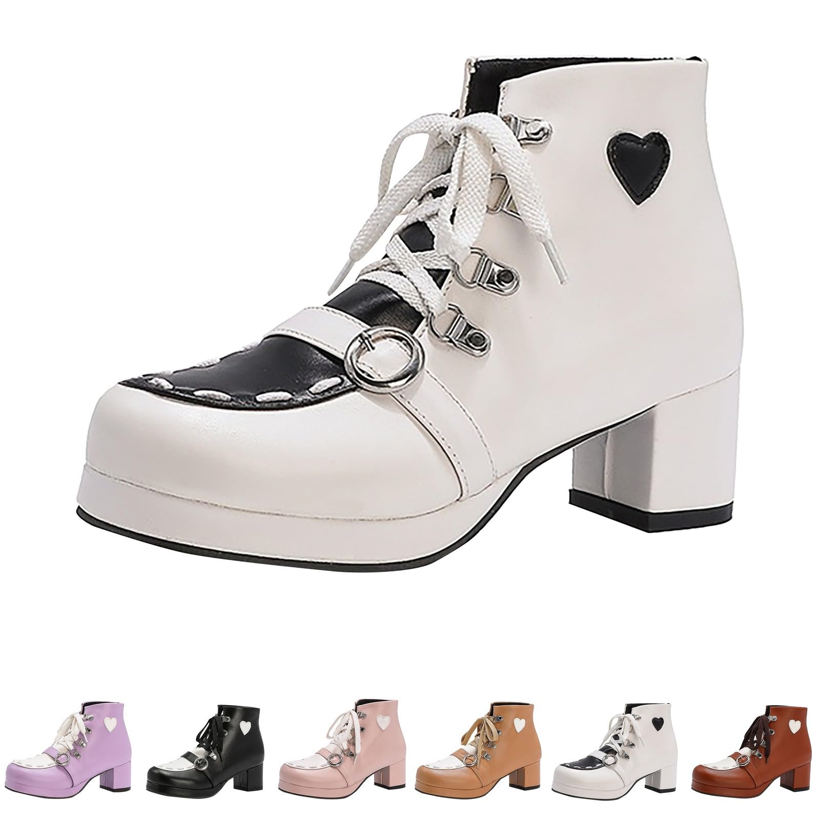 Genérico Botines Mujer Vestir con Cordones Plataforma Botas Punta Redonda Elegantes Zapatos Suaves Cómodas Caminar Bota Informales Antideslizantes Botin para Otoño Invierno Días Fríos y Uso Diario