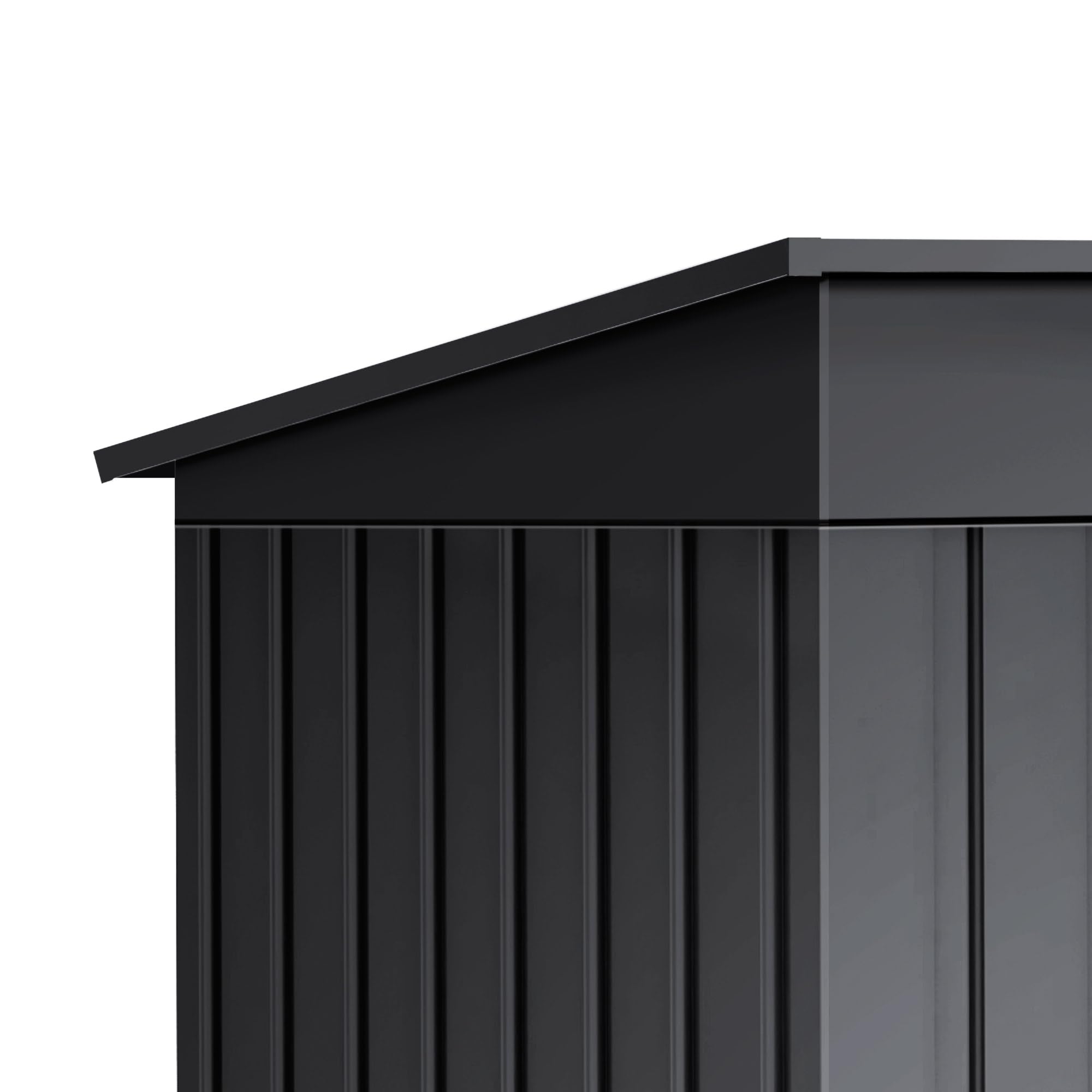 Wasabi - Armario Exterior Terraza 1,39m2 Neat Antracita - Puerta Corredera - Techo Inclinado - 162x86x181cm - Caseta Jardín Resistente - Cobertizo Almacenamiento — view 6