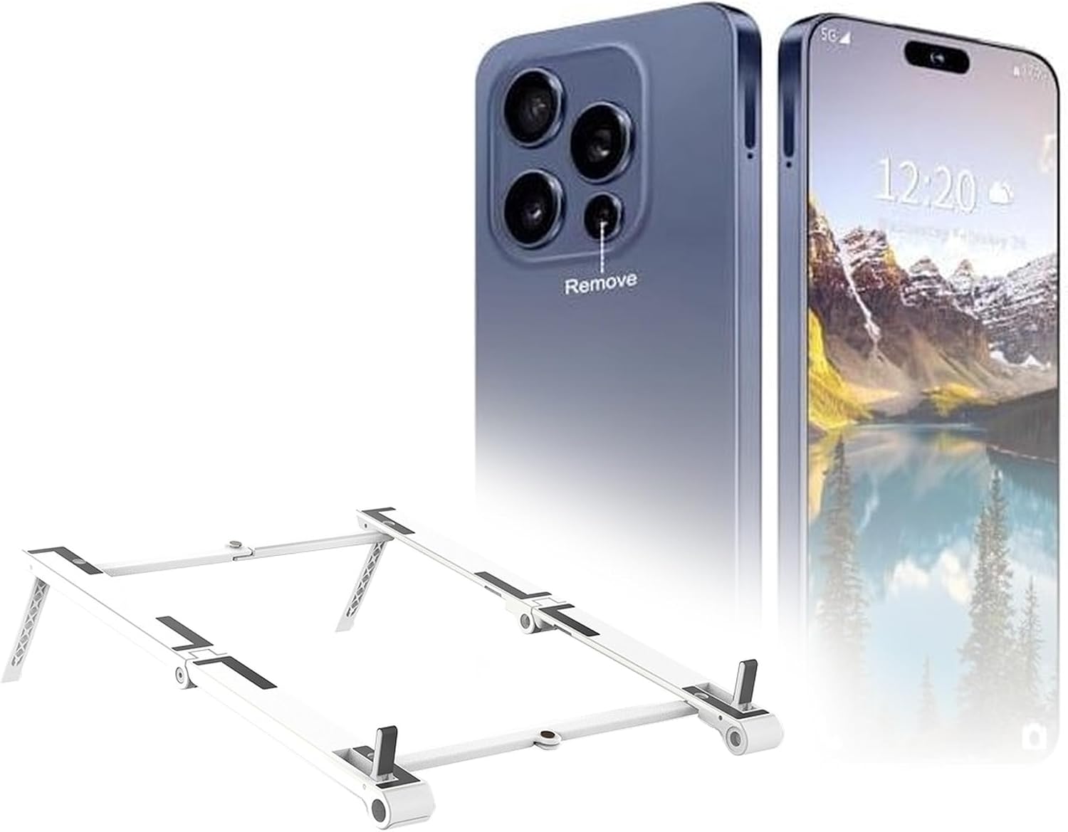 BoxWave Stand and Mount Compatible with WWT I16 Ultra Smartphone (6.99 in) - Pocket Aluminum Stand 3-in-1, Portable Multi Angle Viewing Riser - Metallic Silver