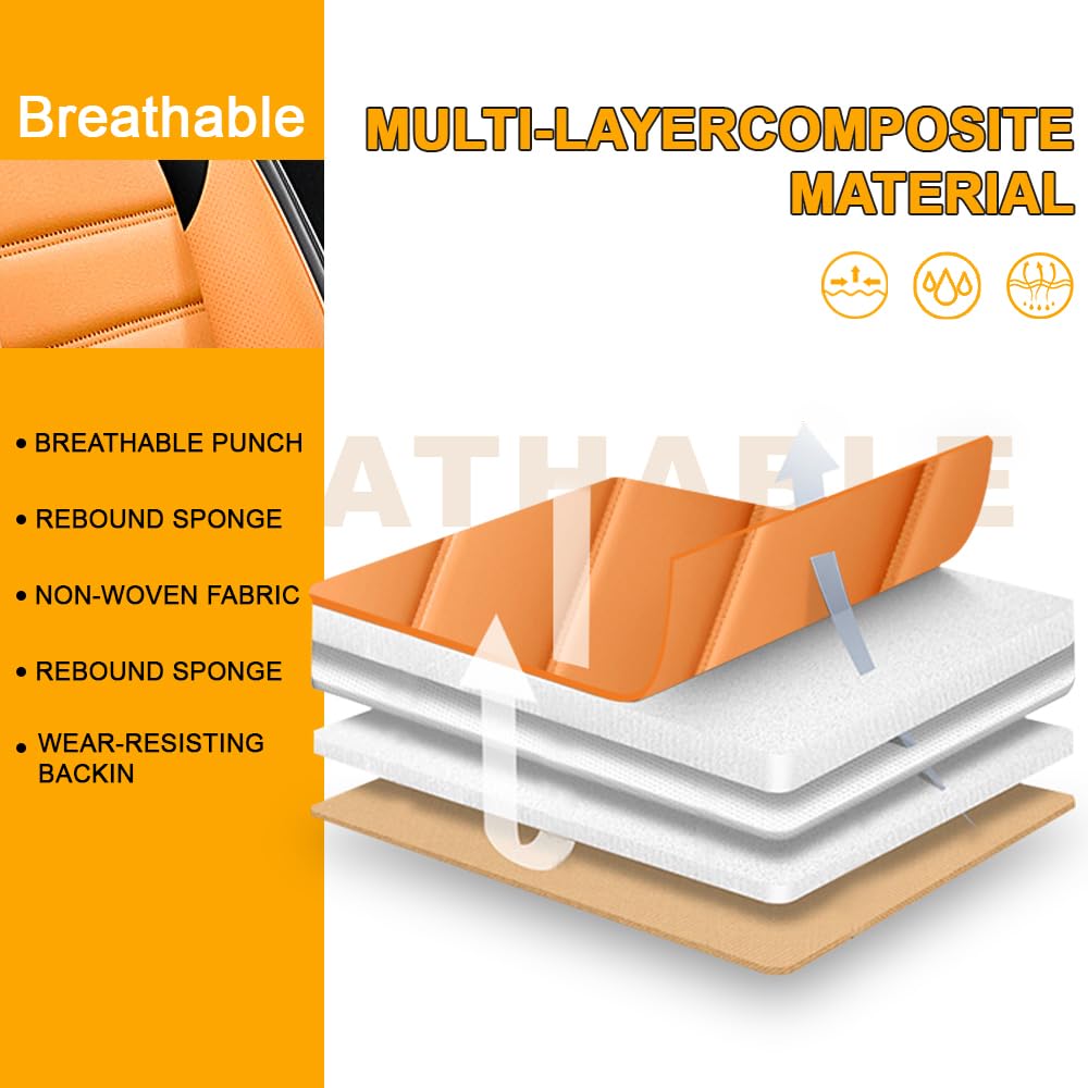 5 Seat Covers Fit for Chevrolet Chevy Equinox 2005-2025 Waterproof Premium Leather Automotive Accessories Seat Protectors Seat Cushions — view 7