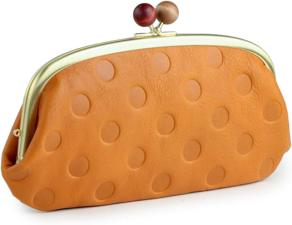 ふく様　2本 アルコロ] ARCOLO がま口 ドット柄 長財布 日本製 … (マスタード