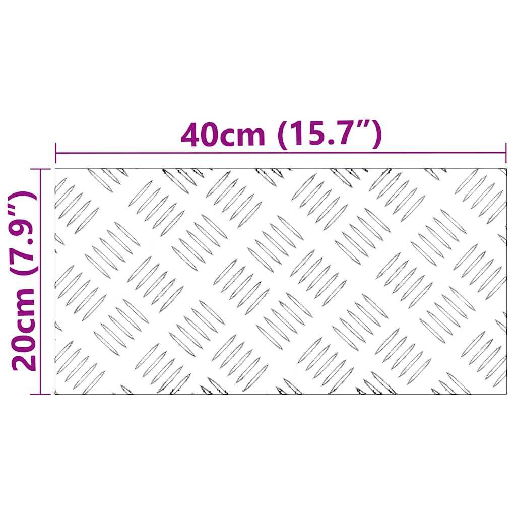 Aluminiowe stopnie schodowe, 4 sztuki, 40 x 20 cm, srebrne