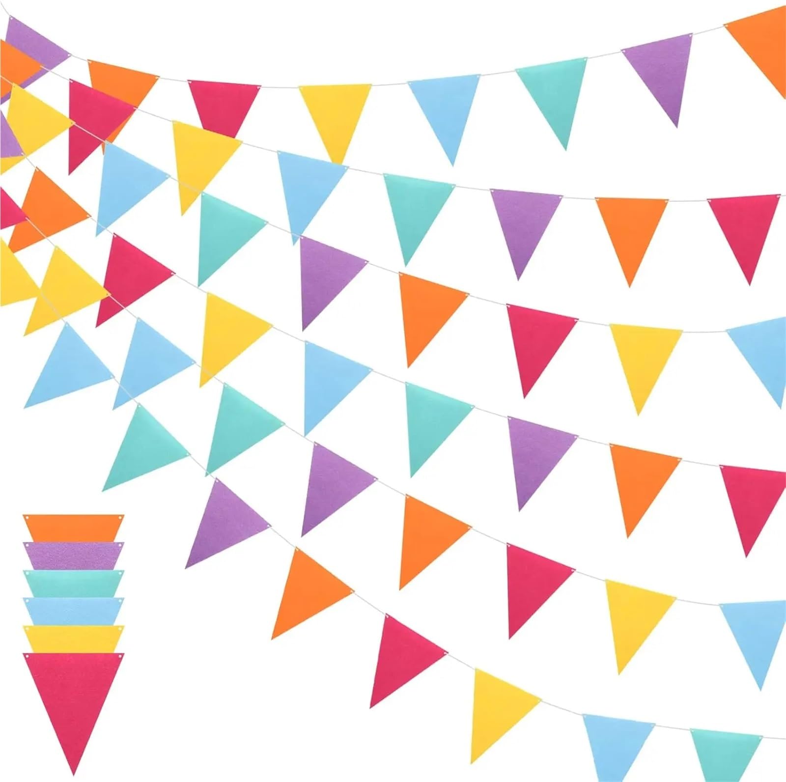 Wimpelkette, Bunting Wimpel-Banner-Flaggen, 6 Stück, mehrfarbig(Color 4)