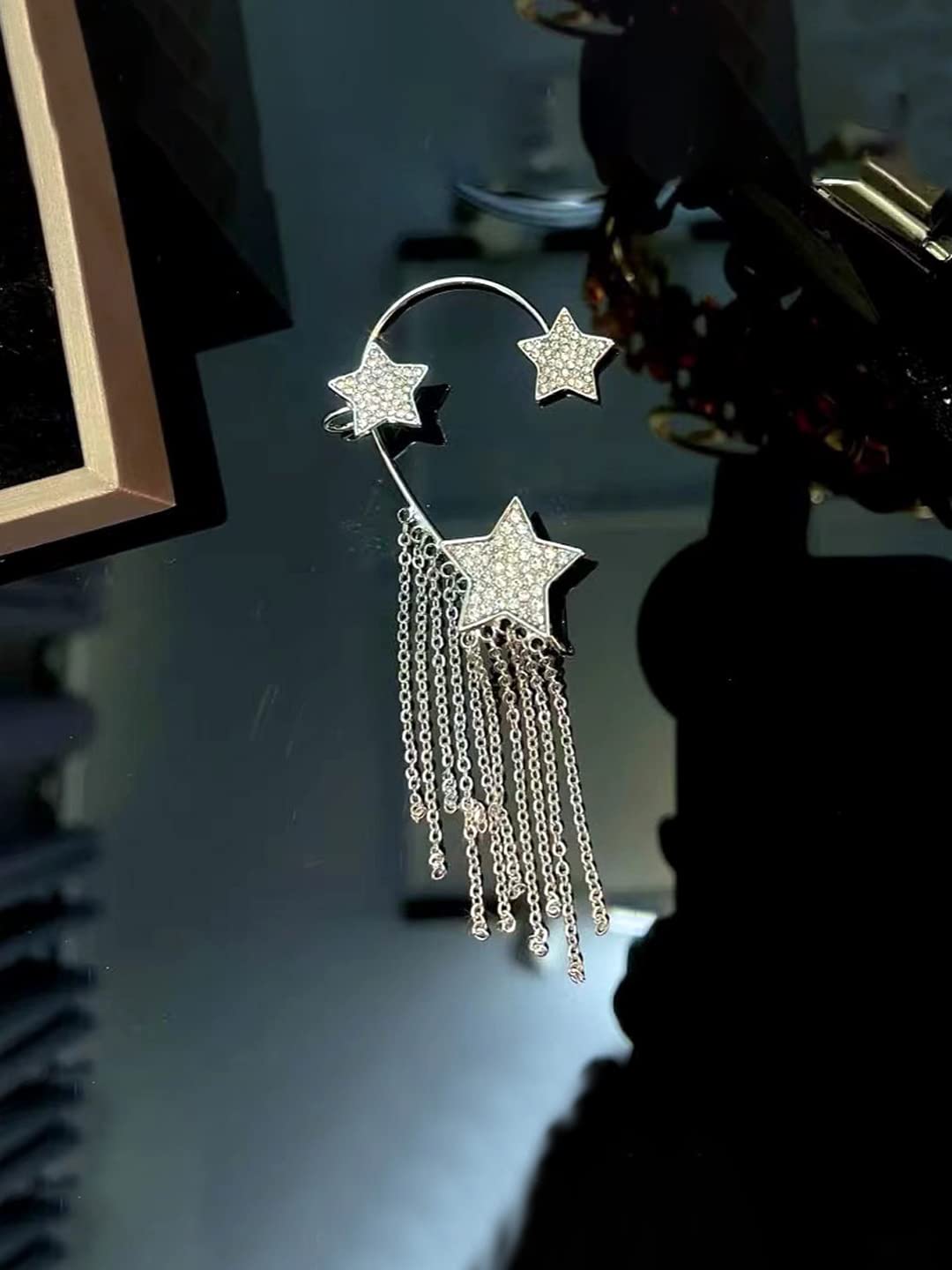 Star Tassel Dangle Earrings & Ear Cuff Set - Birthday Anniversary Gift