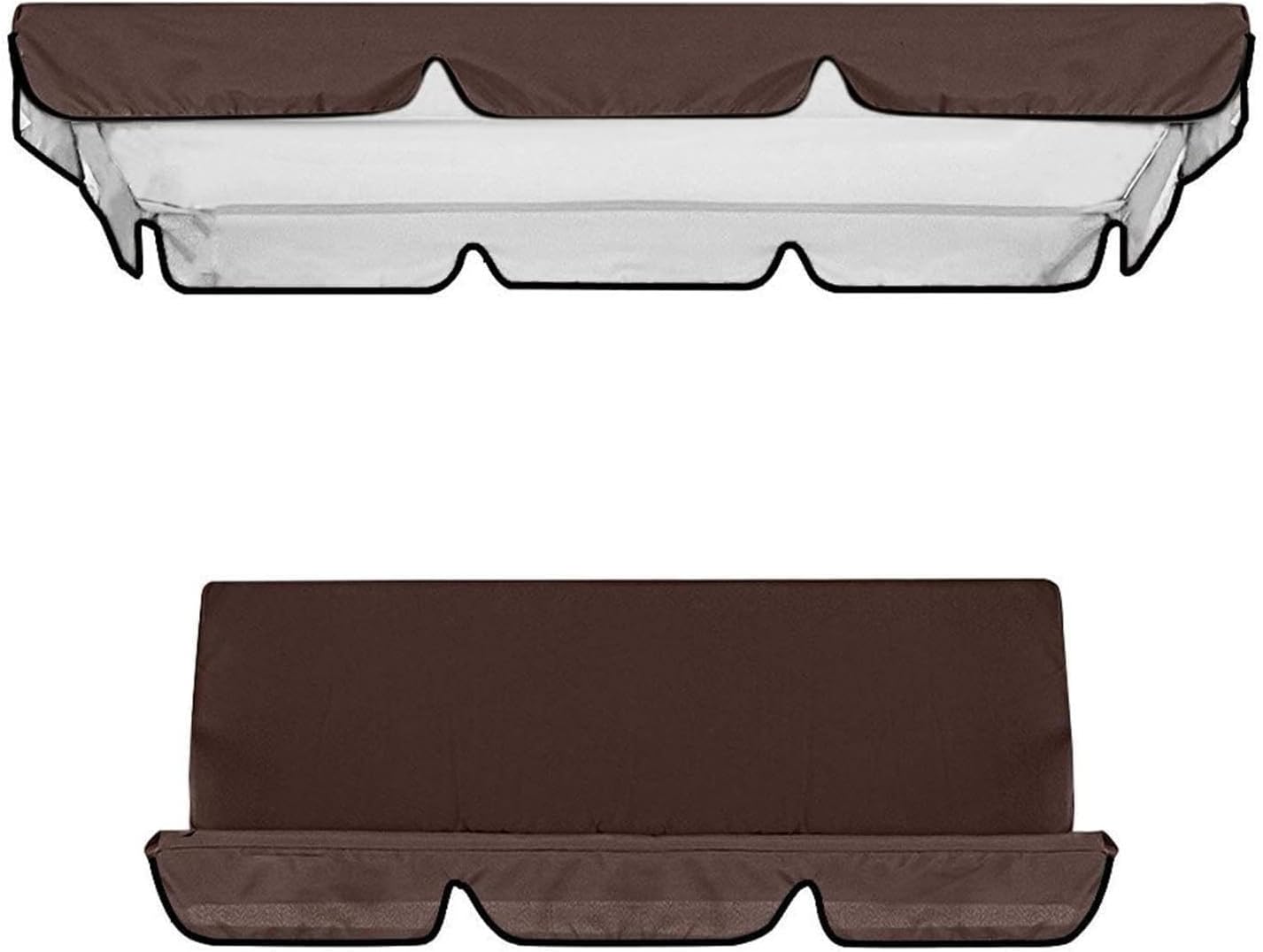 Garden Swing Canopy Replacement with Seat Cover Set Swing Seat Parts for Outdoor 2 and 3
