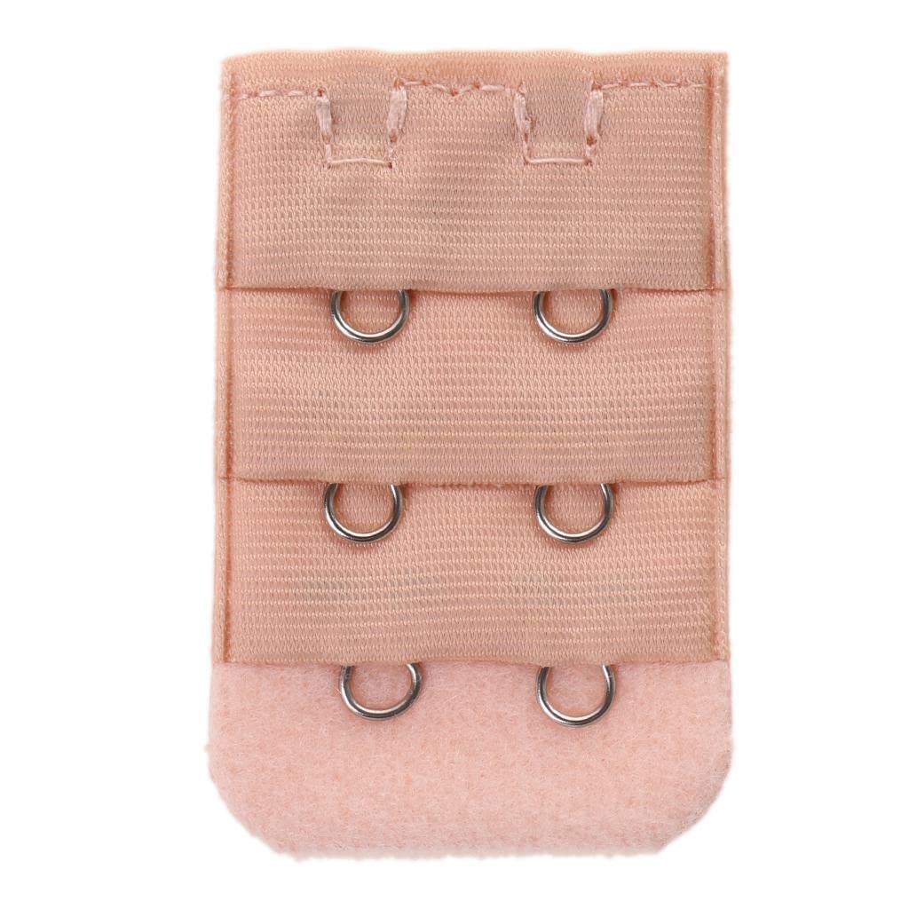 5Pcs Elastic Bra Strap Extension Bra Extenders 2X 3 Hook Beige-image-32