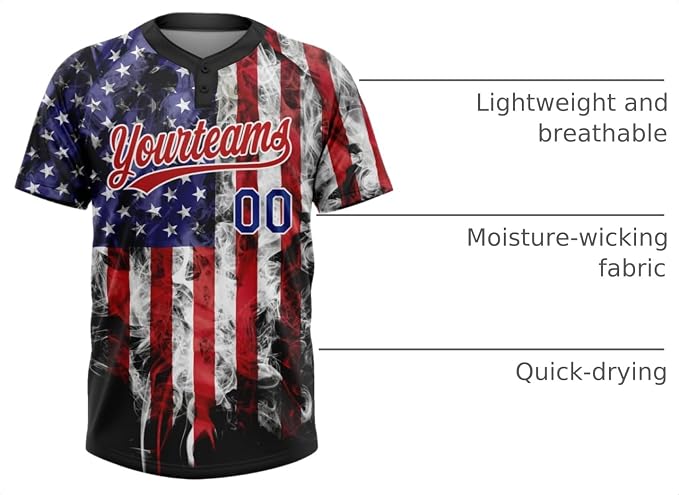 Custom Baseball Jerseys Two Button Personalized Softball Shirts Sports Uniform Stitched Name Number Logo for Men Women Youth miniatura 4