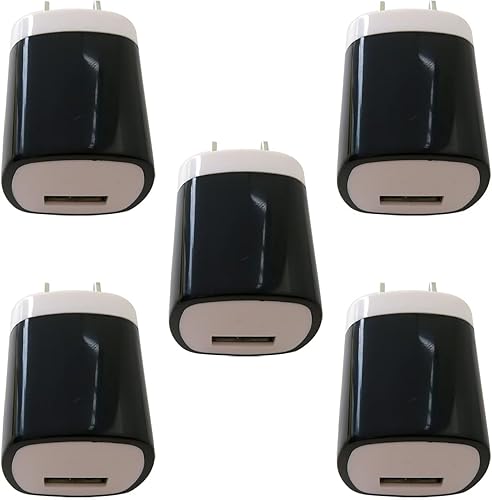 Miniatura 8 de Cargador de alimentación ligero 1A 5V Adaptador USB Conector Enchufe estándar de EE. UU. para reloj de teléfono, 5 piezas (negro