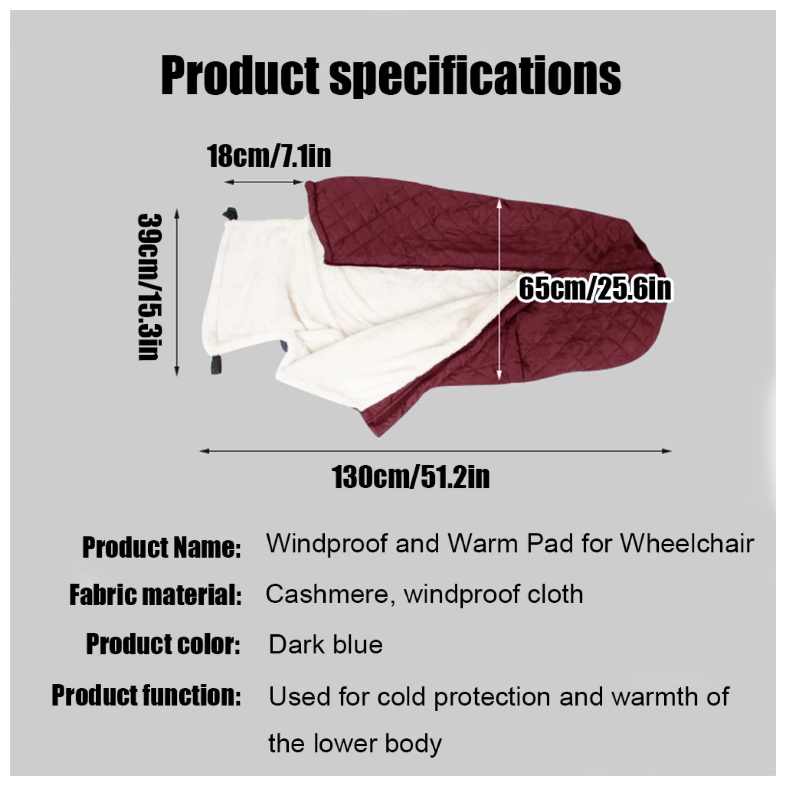 Manta para silla de ruedas de invierno, funda para silla de ruedas resistente al viento para adultos, funda acogedora para silla de ruedas con cremallera, manta para silla de ruedas de invierno,