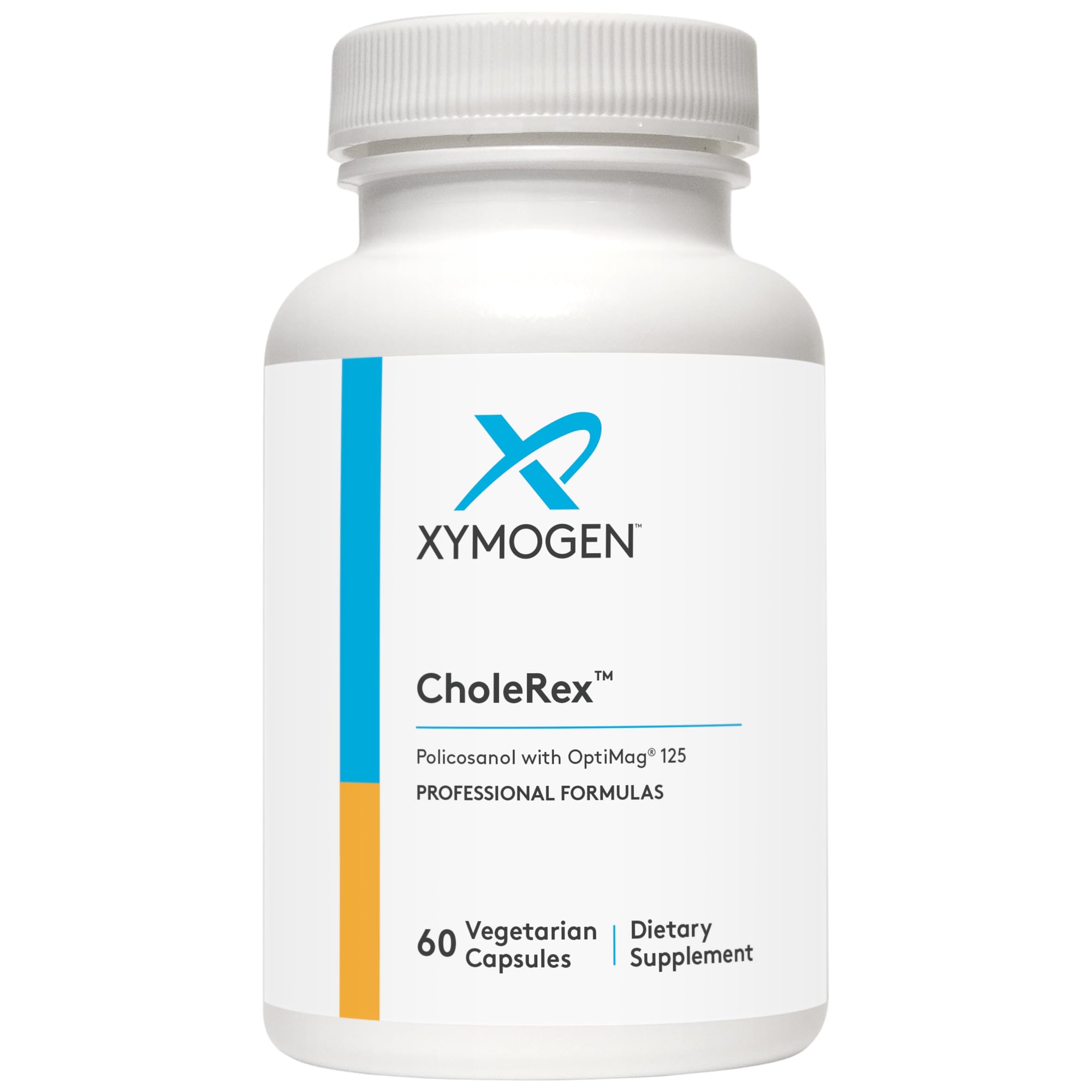 XYMOGEN CholeRex - Policosanol 10mg to Help Maintain Normal Blood Lipid Levels, Promote Healthy Blood Flow + Vessel Integrity - Enhanced with 2 Bioavailable Magnesium Chelates (60 Capsules)