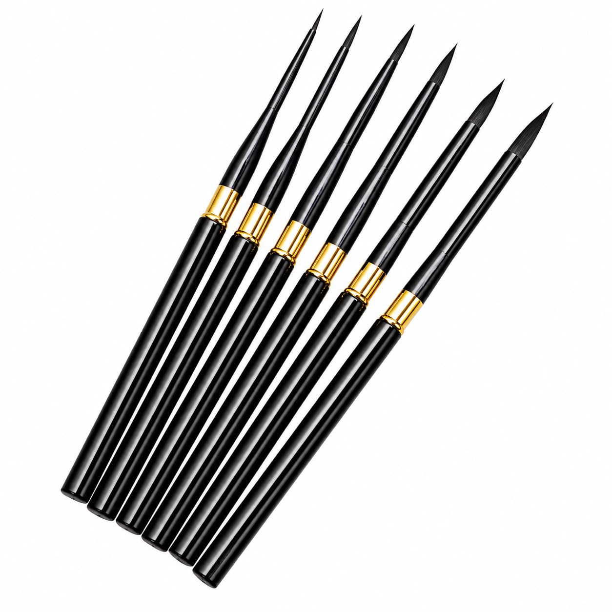 ARTGOTO 6Pcs Paint by Numbers Kit for Adults Acrylic Paint Brushes Set,Professional Travel Fine Tip Detail Paintbrushes for Watercolour Gouache Oil Face Painting,Miniature,Models,Figurine,Craft