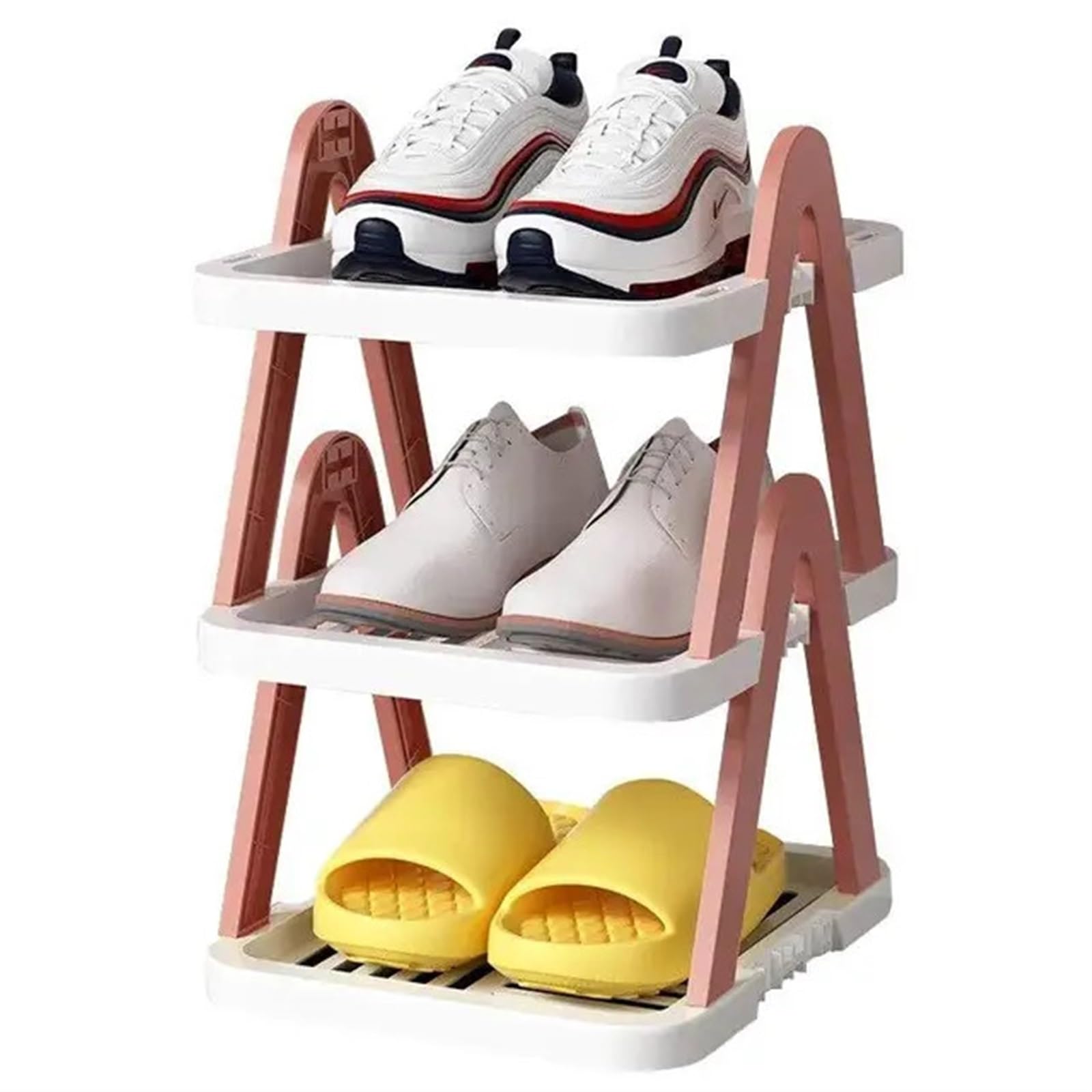 Faltbares Schuhregal-Set – 2/3-stöckige stapelbare Schuhregale für Schlafzimmer und Eingangsbereich, platzsparend für Schrank und Zuhause (3 Ebenen)