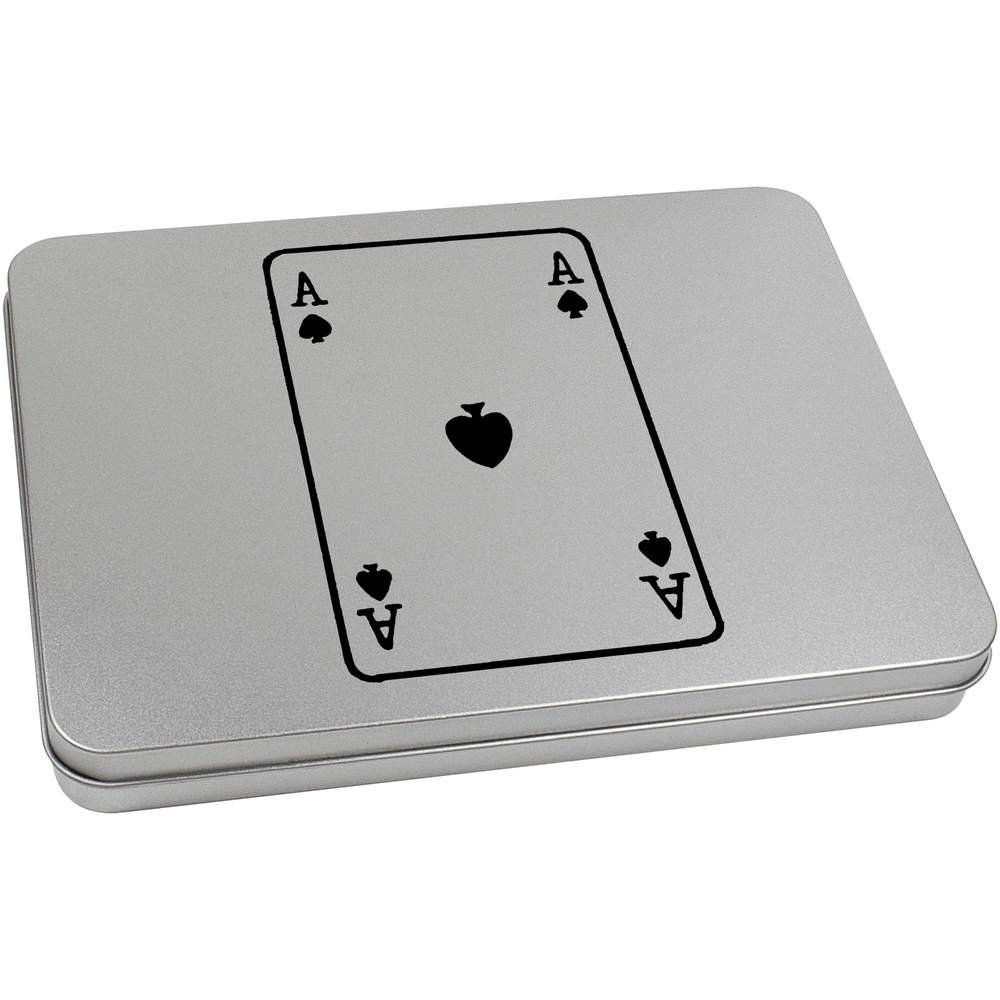 220mm 'Ace Of Spades' Metal Hinged Tin/Storage Box (TT00073540)