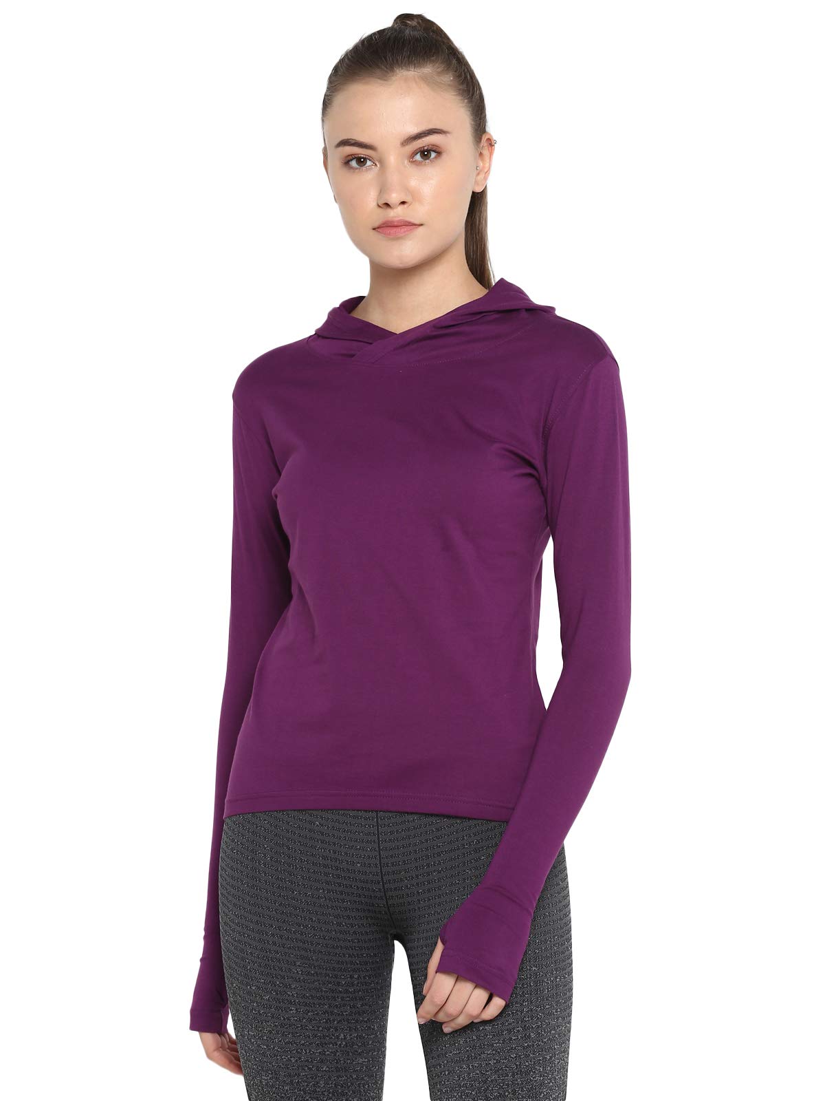 ap'pulse Women's Long Sleeve Thumbopen Hoodie-picture-22