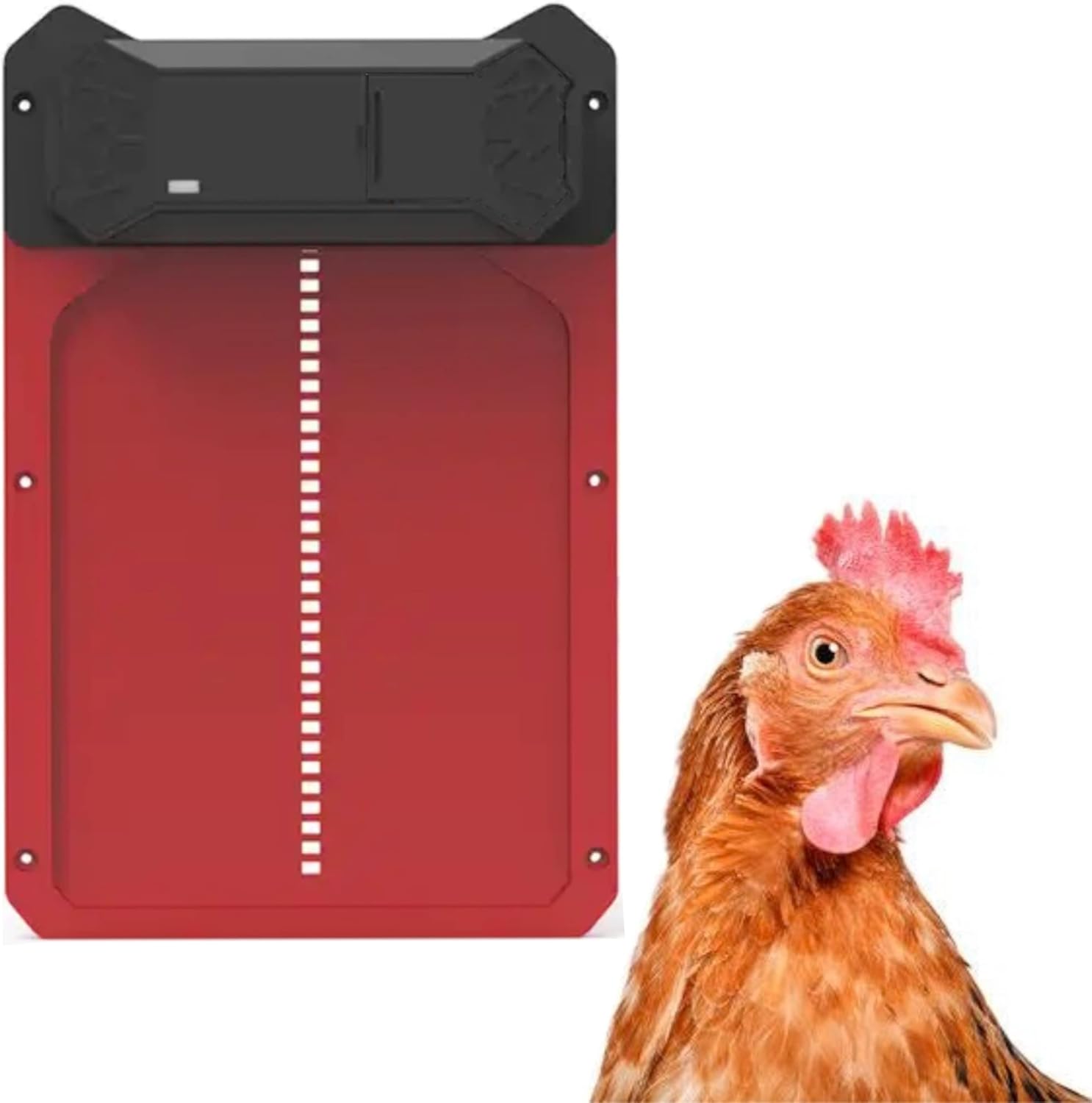 Automatic Chicken Coop Door (Red) with Light Sensor