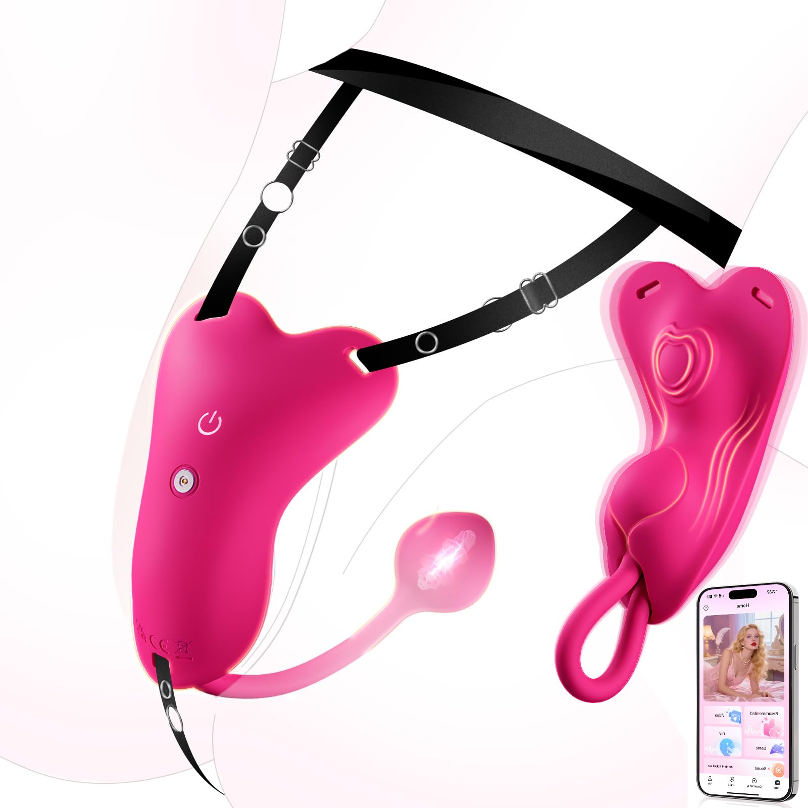 Big Shocked Wearable Vibrator Adult Sex Toy - APP Controlled Couples Sex Toys Anal Plug Dildo with 10 Vibration, Nipples G Spot Anal Vibrator Womens Sex Toys Double-Ended Dildos Vibrating Panties