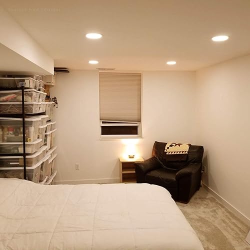 Miniatura 3 de TORCHSTAR Paquete de 16 luces empotrables LED ultrafinas de 6 pulgadas con caja de conexiones, 13.5 W, 1000 lm, luz empotrable regulable, 2700 K,