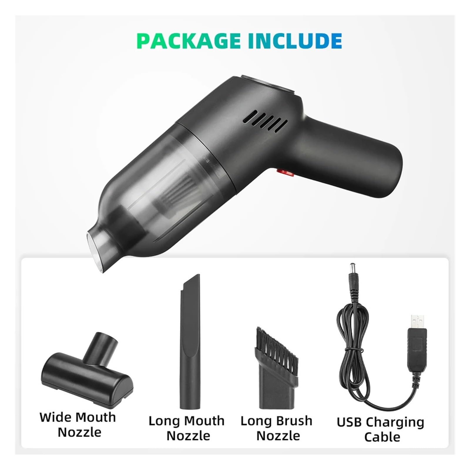 Aspirapolvere For Auto Portatile Senza Fili 8000Pa Mini Pulitore 4000mAh Batteria Ad Alta Aspirazione Ricarica USB Strumenti Puliti Pulizia Facile Veloce Vari Scenari