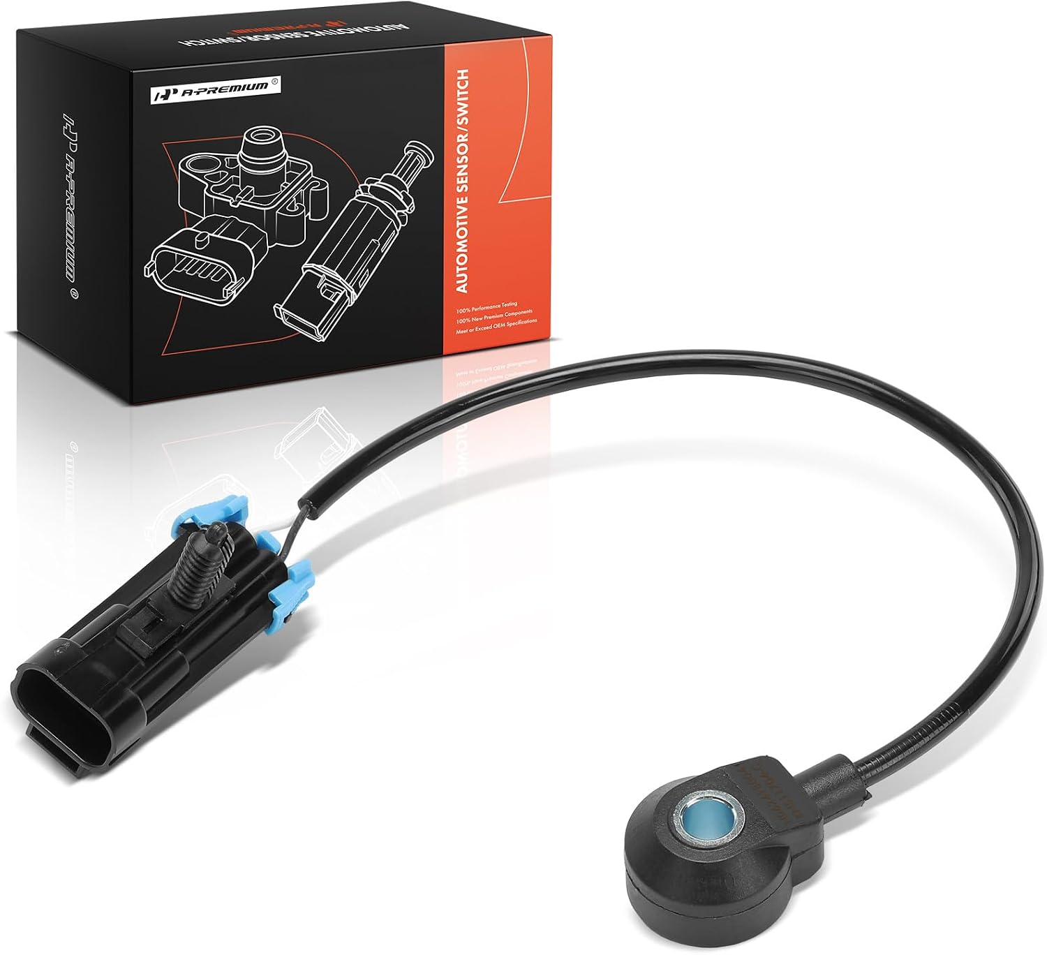 A-Premium Ignition Knock Detonation Sensor Compatible with Chevrolet, GMC, Buick, Saab, Pontiac & Saturn Models - Equinox 2010, Malibu, HHR, Cobalt, Terrain, LaCrosse, Verano, Regal, 9-5 & More
