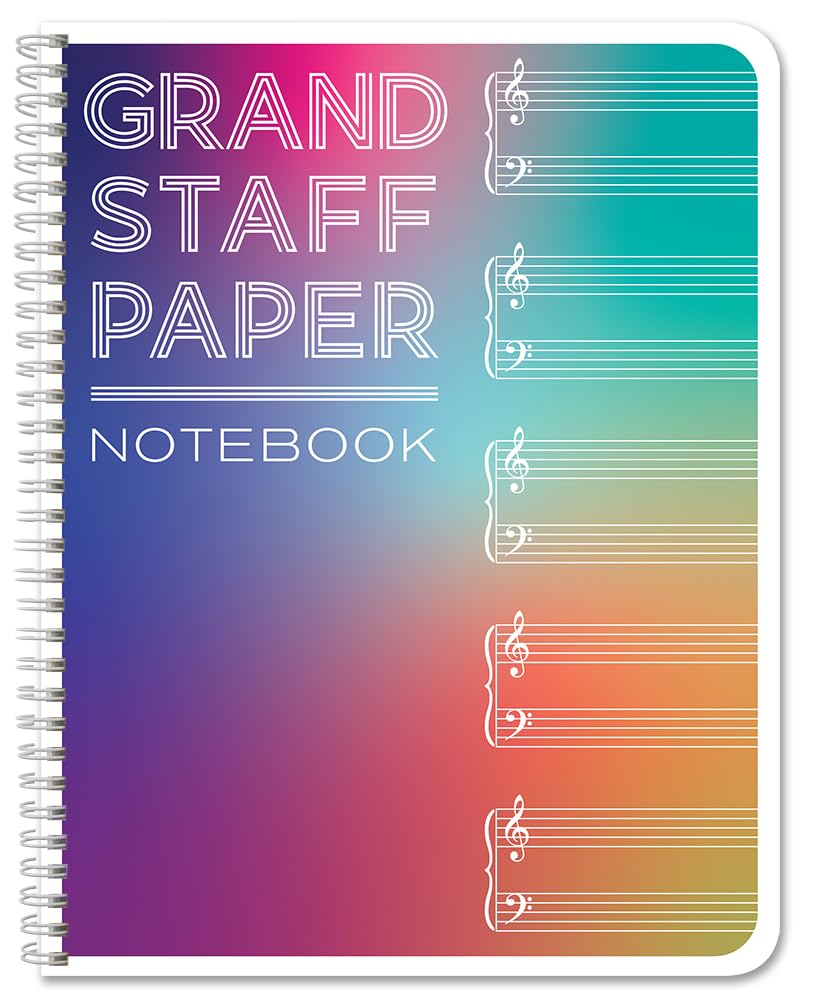 BookFactory Grand Staff Music Notebook/Piano Composition Manuscript Journal/Grand Staff Music Log Book - 100 Pages, 8.5'' x 11'', Wire-O, (Made in USA