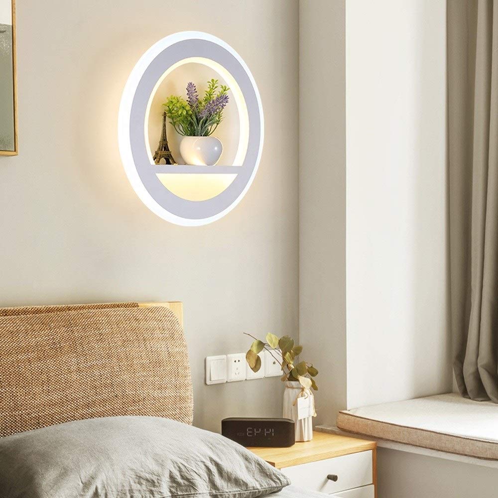 Moderne Runde Wandbehang Wandleuchte Schlafzimmer Nacht Leselampe 20W LED Wandleuchte Kreative Kinderzimmer Eiffelturm Modell Topfdekoration Romantische Wohnzimmer Cafe Wandleuchte 2700K needed