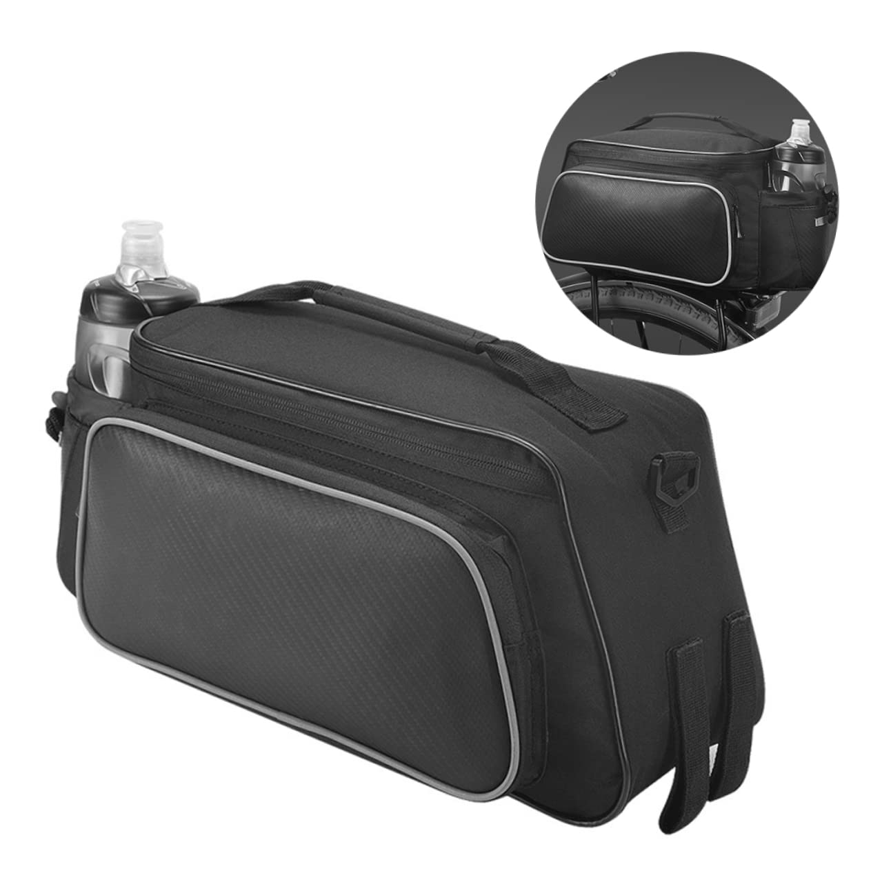 SUPVOX Borsa Portapacchi Bici per Ciclismo, Capienza Grande | Nylon Nero, Vano di Stoccaggio, per Bici e Bici da Ragazzo Ragazza, Uso Outdoor