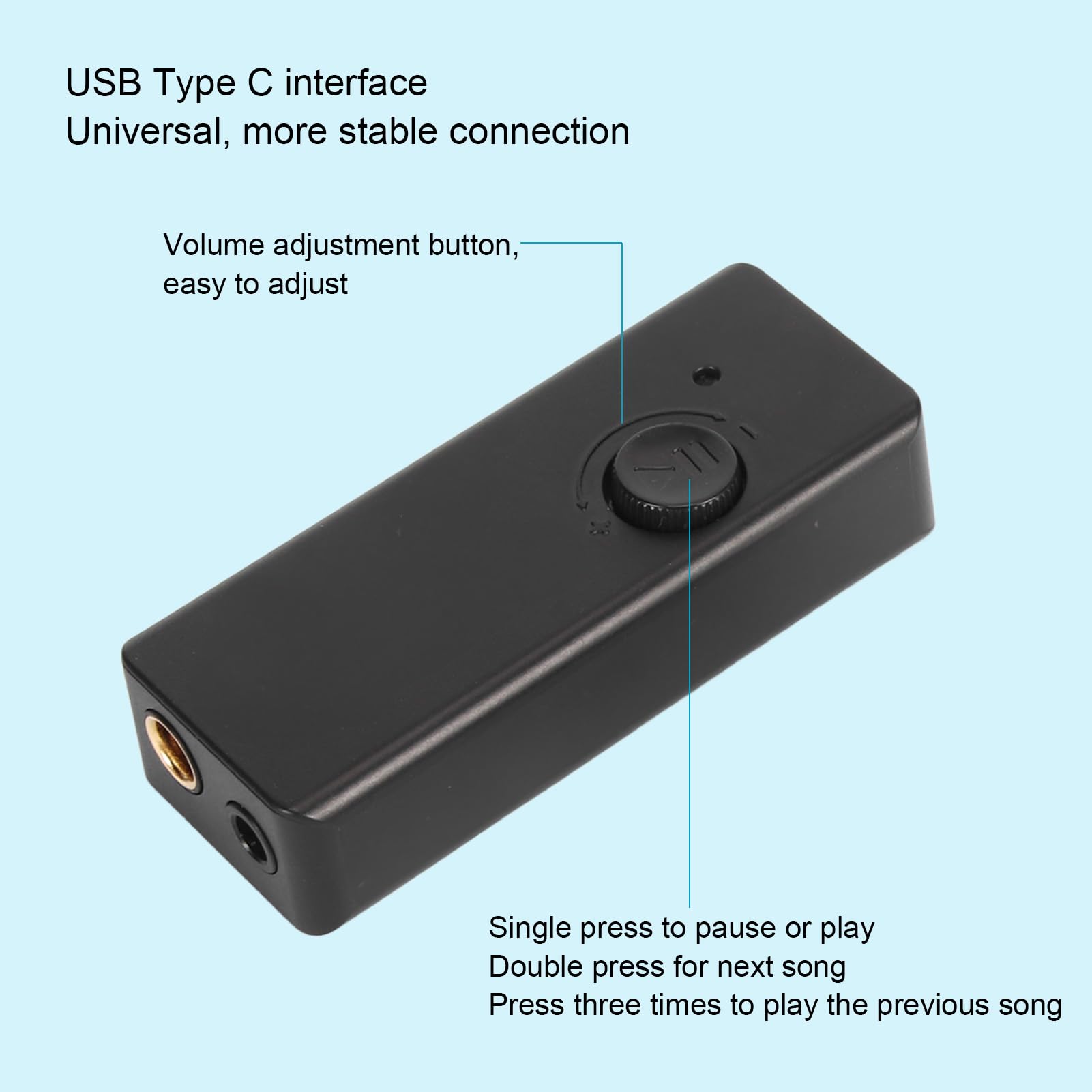 Wzmacniacz Słuchawkowy, Słuchawki DAC High Definition Tiny Amp Typ C do 3,5 Mm 4,4 Mm Wspornik Adaptera DSD256 32 Bity 384 KHZ PCM do Laptopa dla Graczy