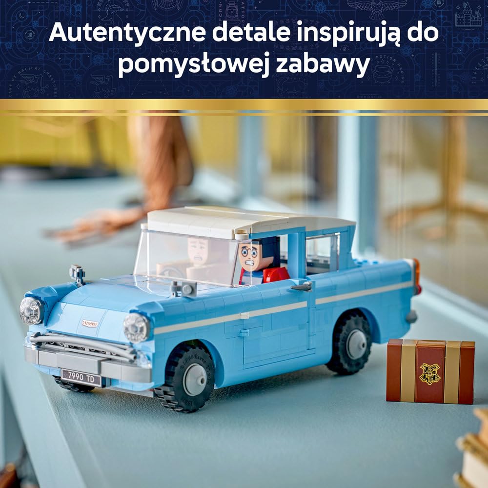 LEGO Harry Potter Zaczarowany latający Ford Anglia 76470 | Kolekcjonerski model samochodu, zestaw konstrukcyjny, prezent dla fana Harry’ego Pottera 14+, dla nastolatków, 868 elementów