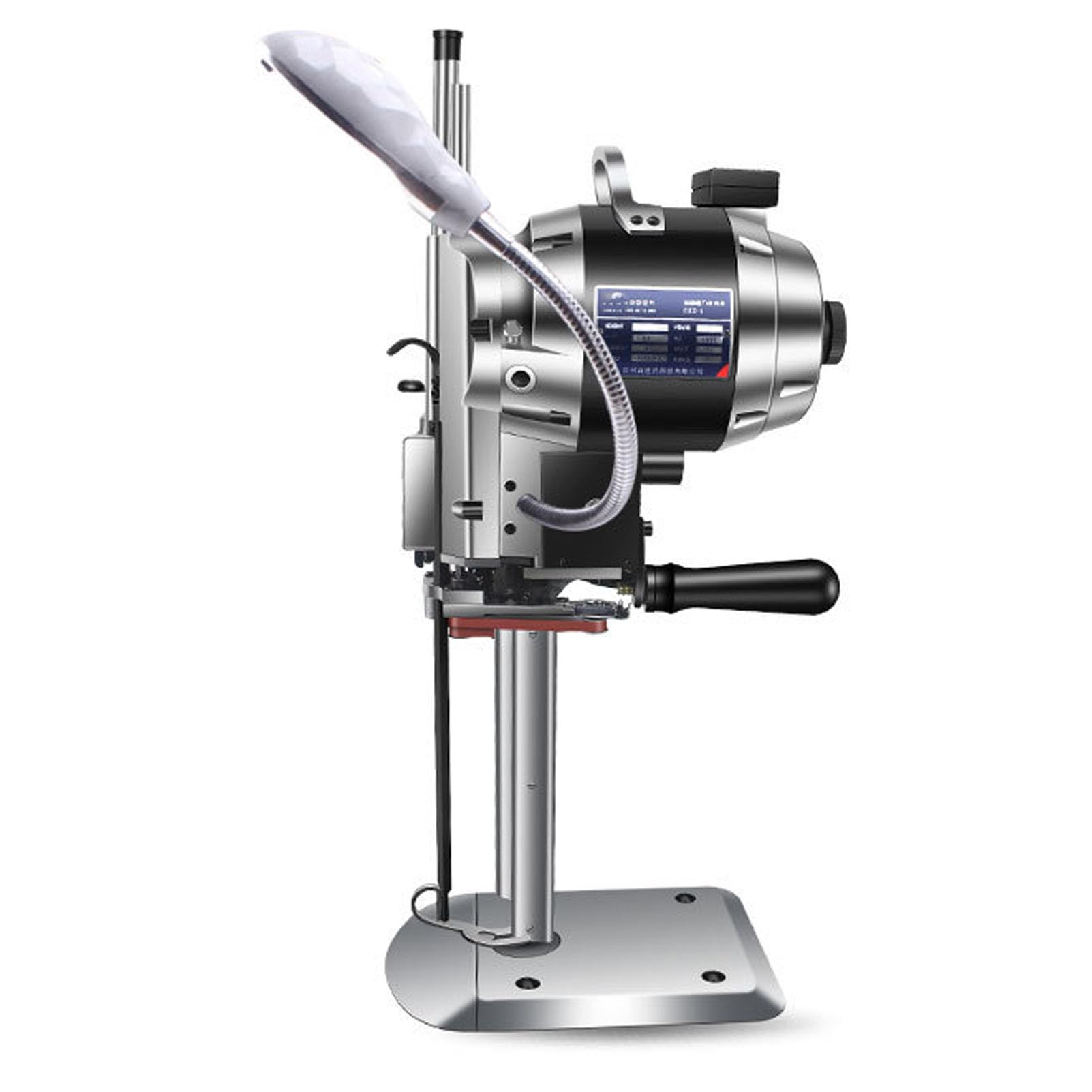 Coupe-tissu rotatif électrique industriel avec découpe automatique et lumière LED pour textile, cuir, papier
