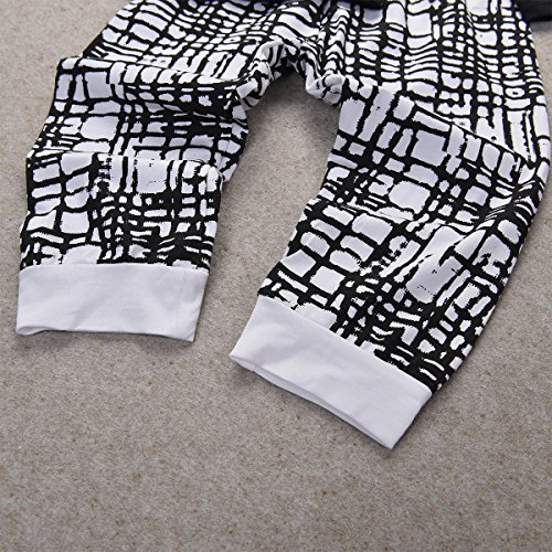 Newborn Baby Boys Clothes Wild Boy Letter Print T-Shirt Tops And Pants Outfits Set Autumn Winter(01 Black,18-24 Months) #TOP5