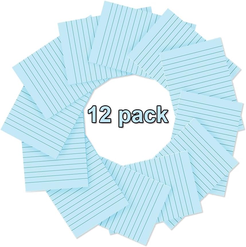 (12 Pack) Lined Sticky Notes 4x6 in,Light Blue Large Notepads with Lines image 2