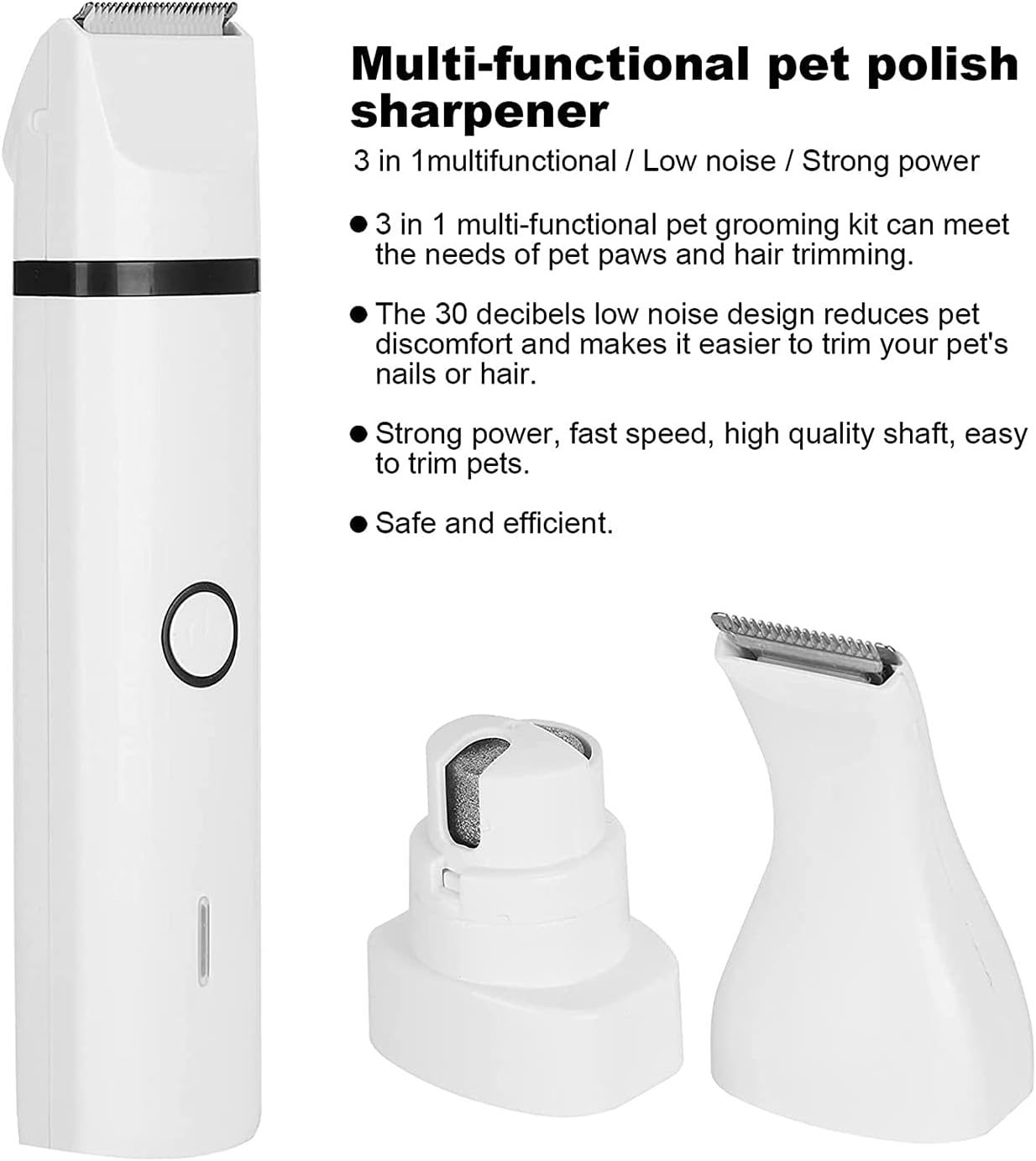 Dog Nail Grinder - 2 Speed Quiet USB Rechargeable Professional Pet Nail Trimmer Paws Grooming & Smoothing Claw Care for Small Medium Large Dogs & Cats