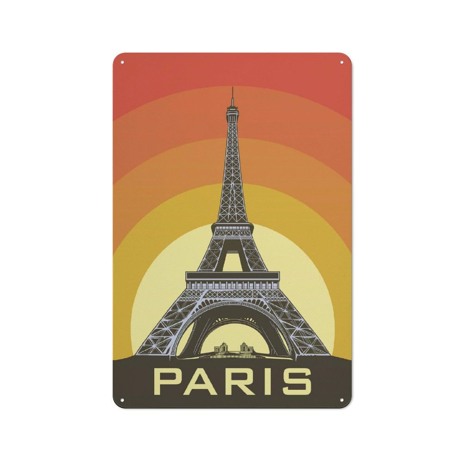 Eiffel Tower Paris Vintage Poster Tin Sign 30x20cm, Creative Studio Wall Plaque for Hobby Room, Office, Lounge Or Living Room