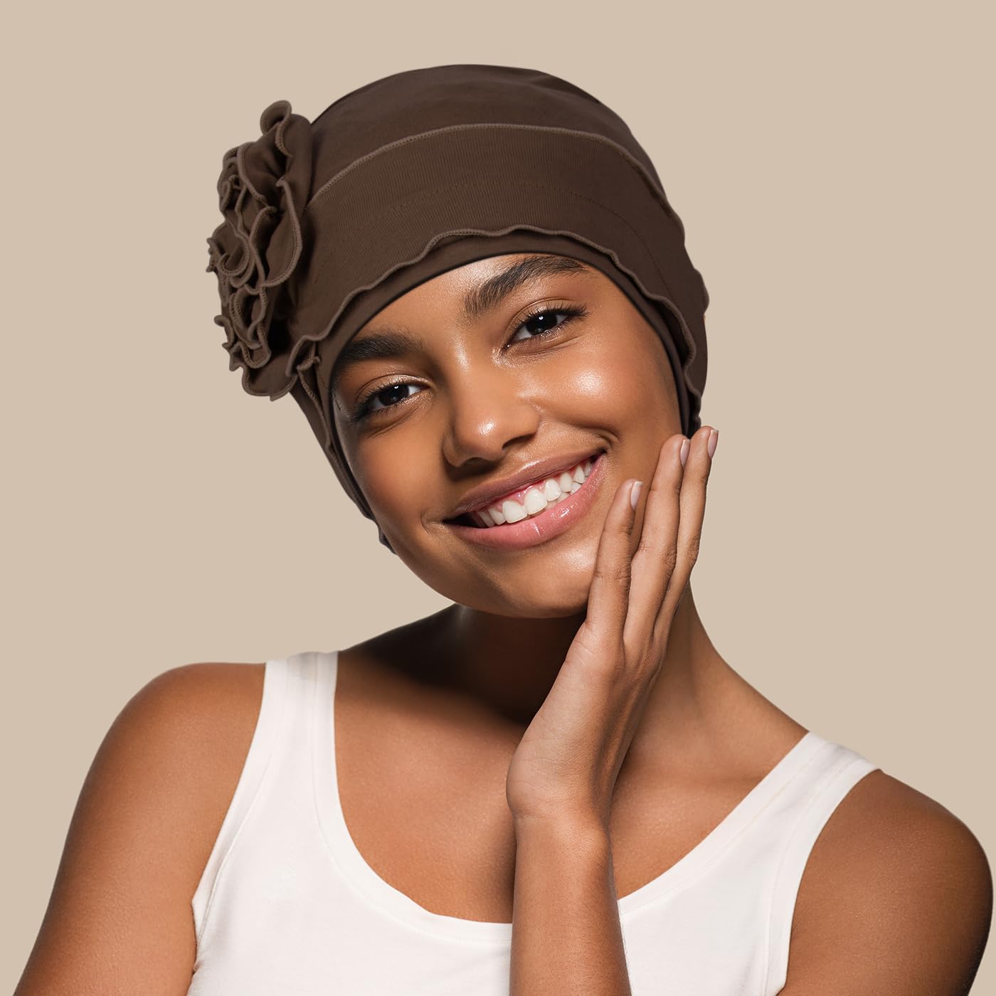 AIPESL 6 turbantes de quimioterapia de algodón, suaves gorros elásticos para quimioterapia para mujeres con pérdida de cabello