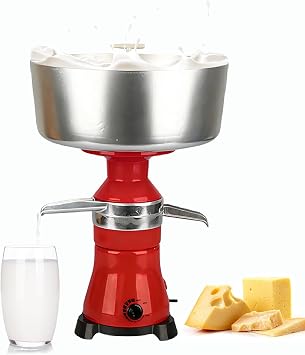 Milk Cream Centrifugal Separator Electric Cream Separator, 100L/H, Stainless Steel, Goat Cow Milk Separator Turning Raw, Whole Milk into Cream and Skim Milk