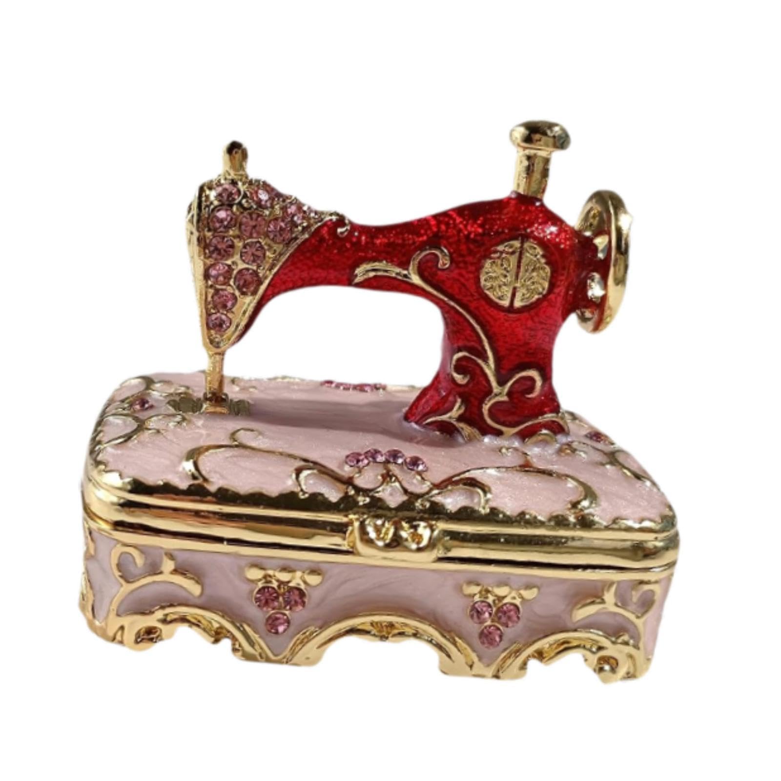 Coffre à Bijoux, Boîte à Trésors, Boîte Décorative en Forme de Machine à Coudre, Ornement pour Chambre, Vitrine de Magasin, Meuble, Pendentif en Forme, Rose